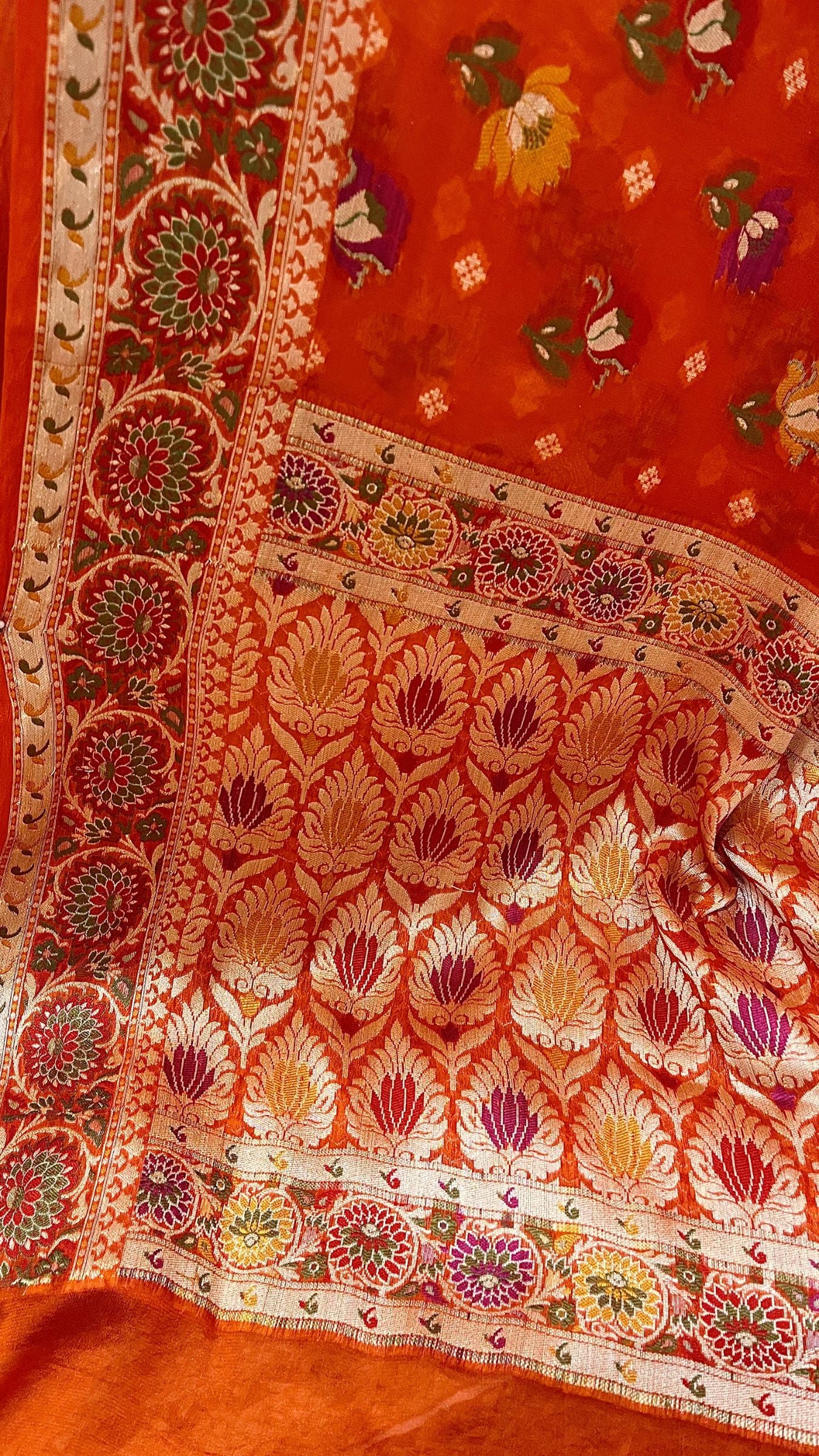 Pure Khaddi Chiffon Banarasi Saree