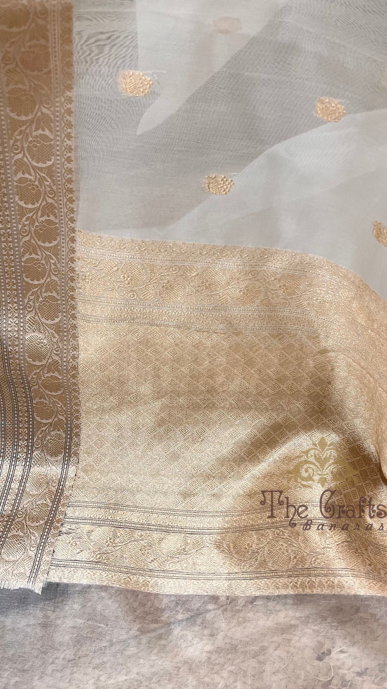 Pure Kora Silk Handloom Banarasi Saree
