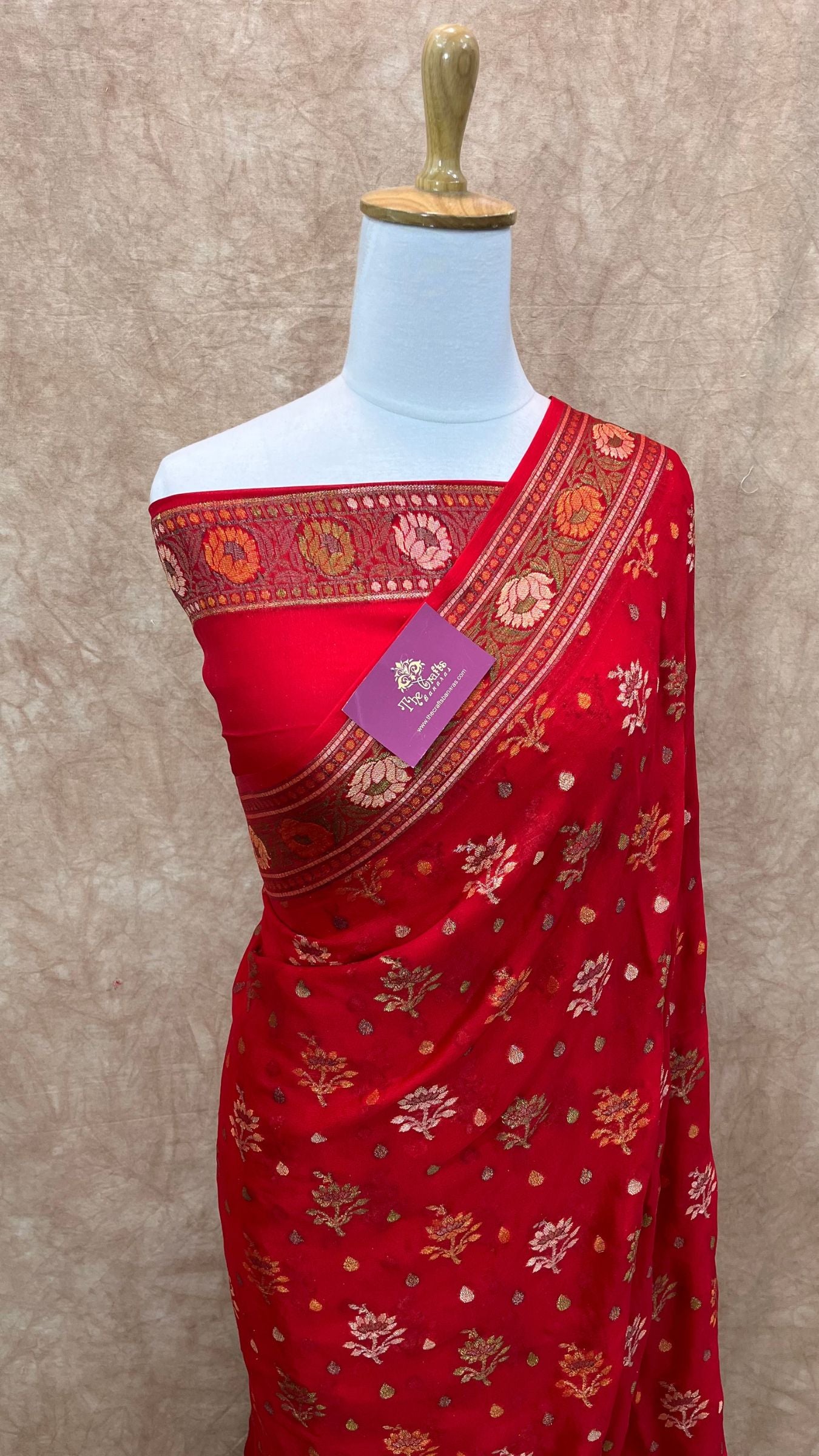 Pure Khaddi Chiffon Banarasi Saree