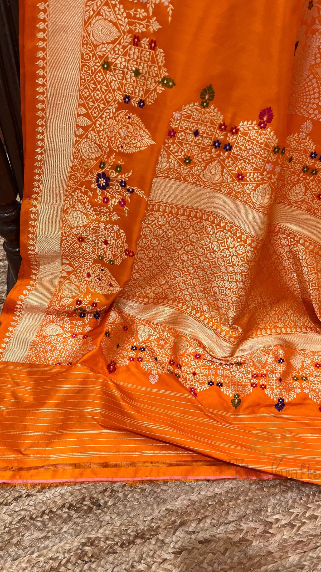 Pure Katan Silk Handloom Banarasi Saree - Kadhua Tanchui Brocade Meena