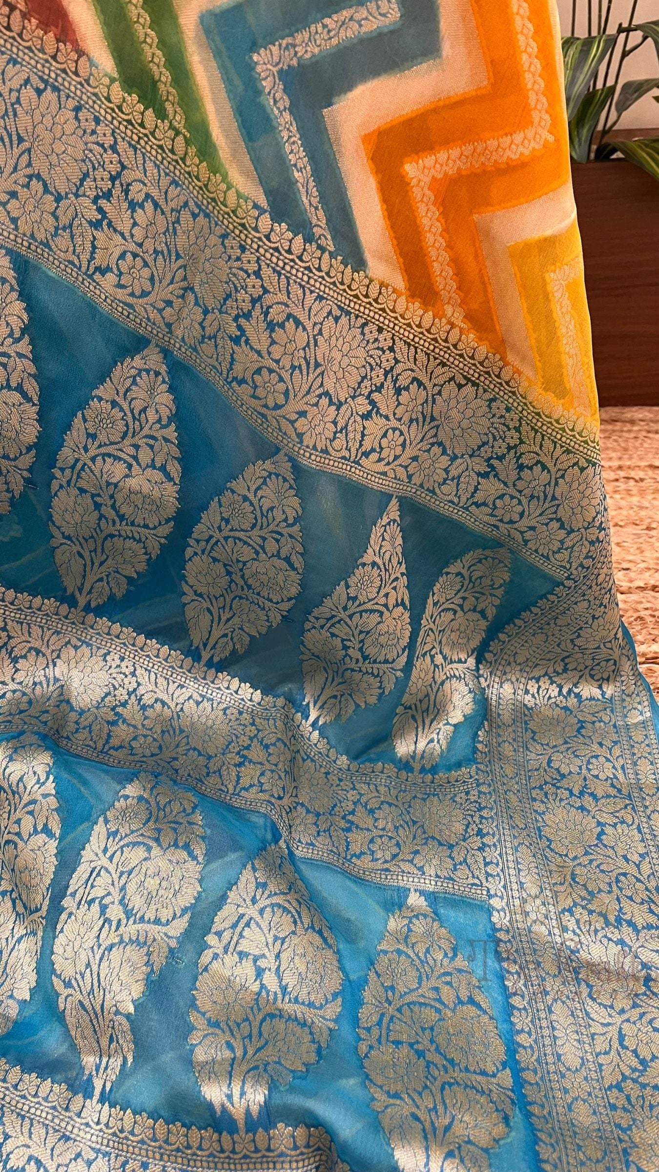 Pure Khaddi Chiffon Banarasi Saree