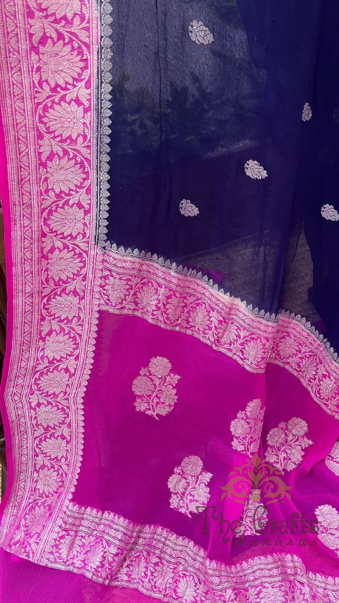 Pure Georgette Handloom Banarasi Saree