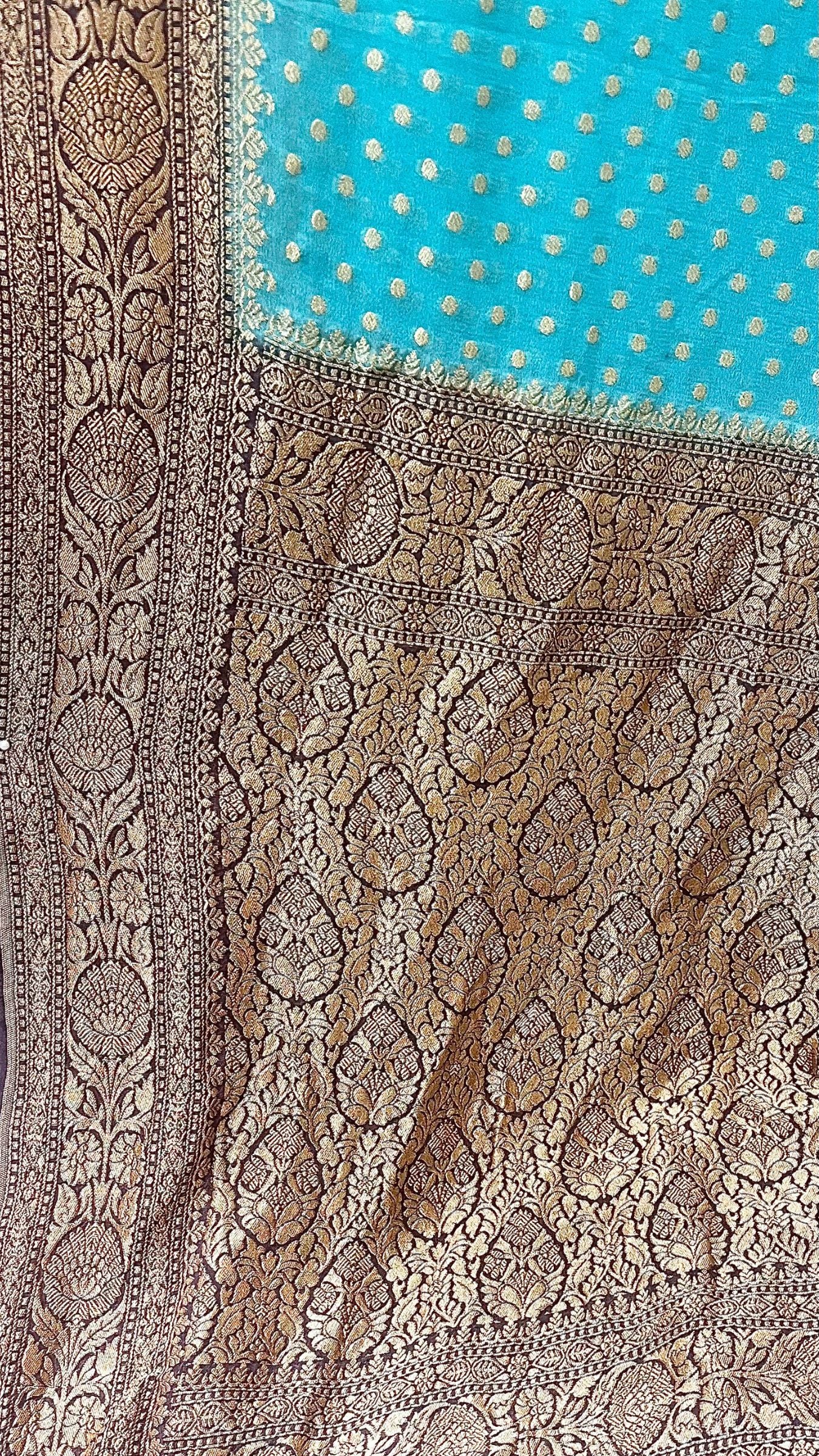 Khaddi Georgette Handloom Banarasi Saree