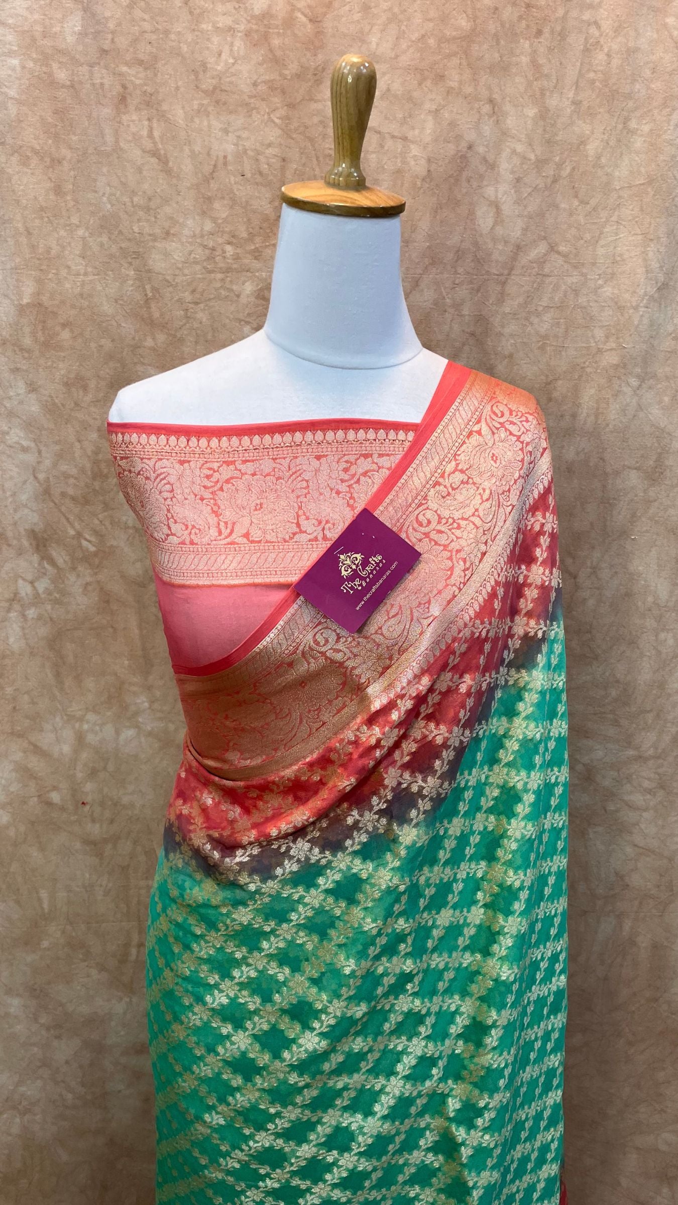 Pure Khaddi Chiffon Banarasi Saree