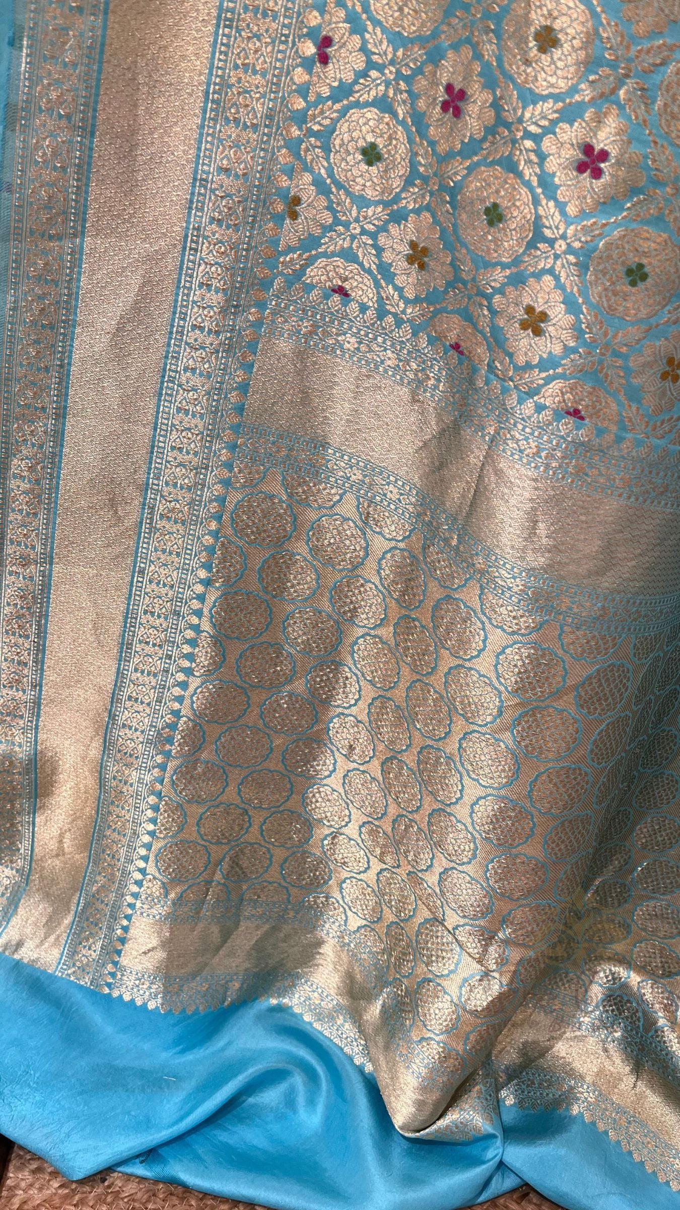 Pure Katan Silk Handloom Banarasi Saree - Tanchui Brocade Meena