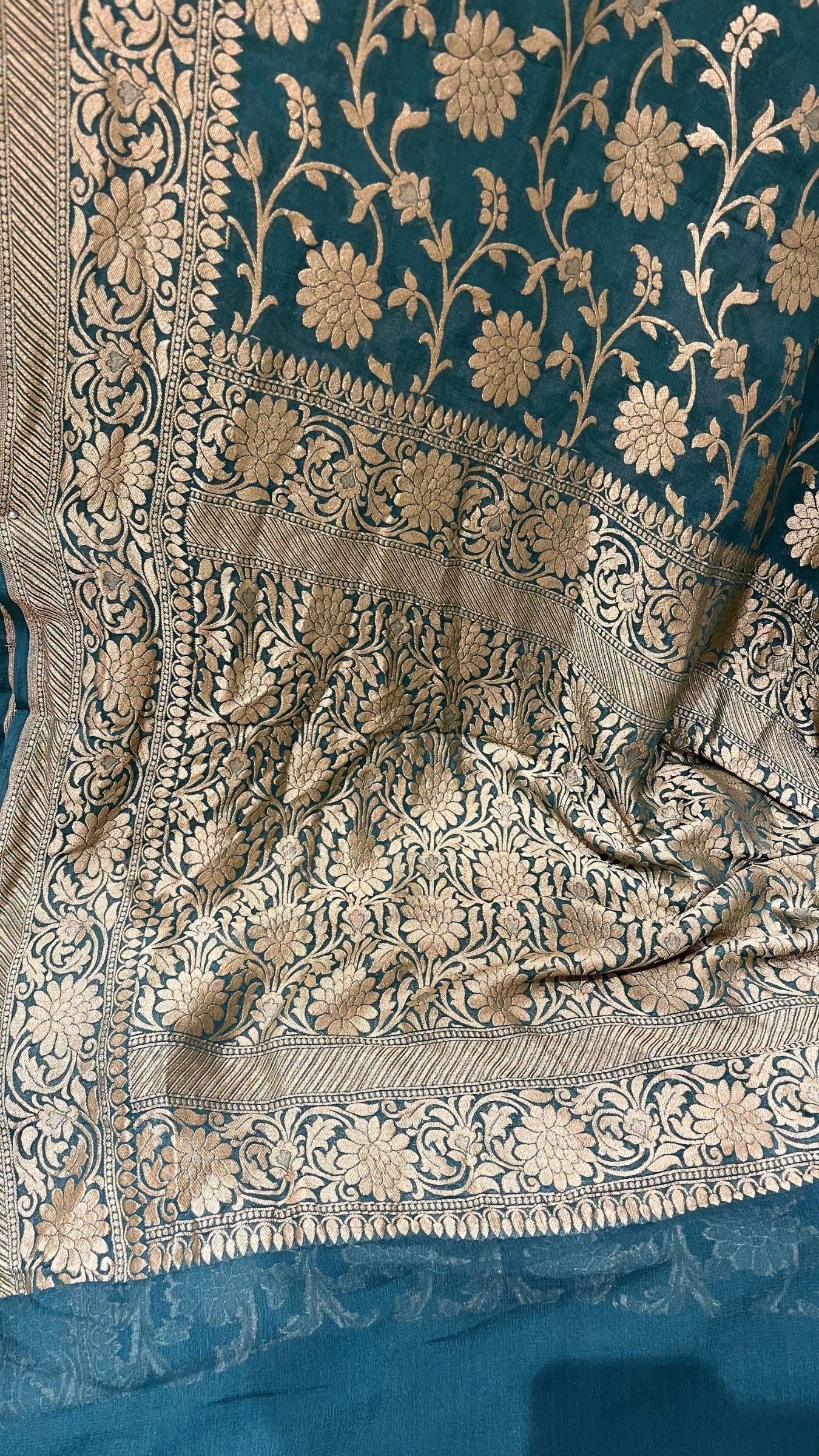 Khaddi Georgette Handloom Banarasi Saree