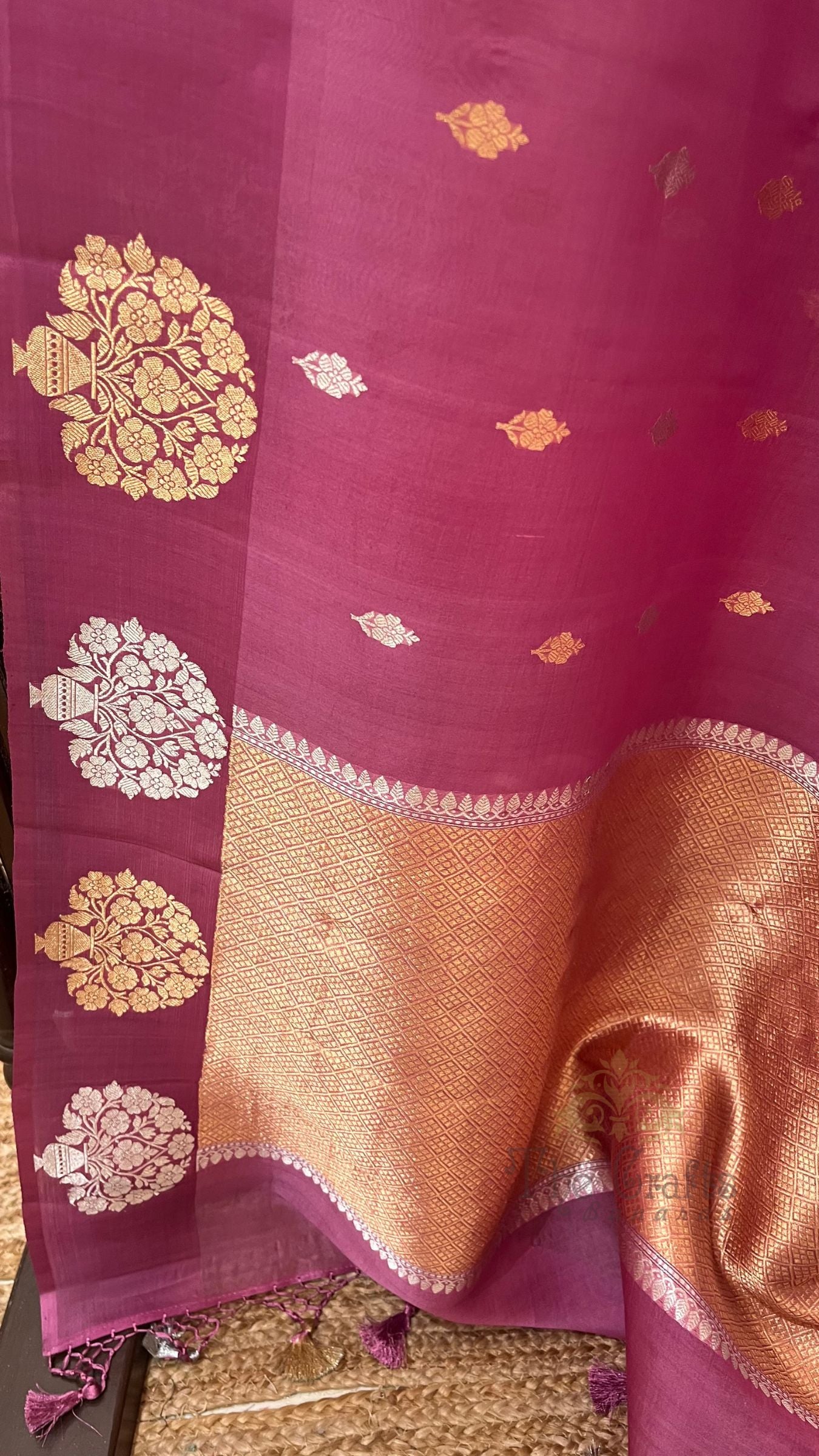 Pure Kora Silk Handloom Banarasi Saree
