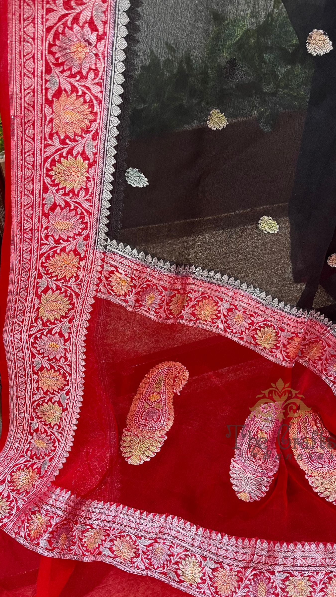 Pure Georgette Handloom Banarasi Saree
