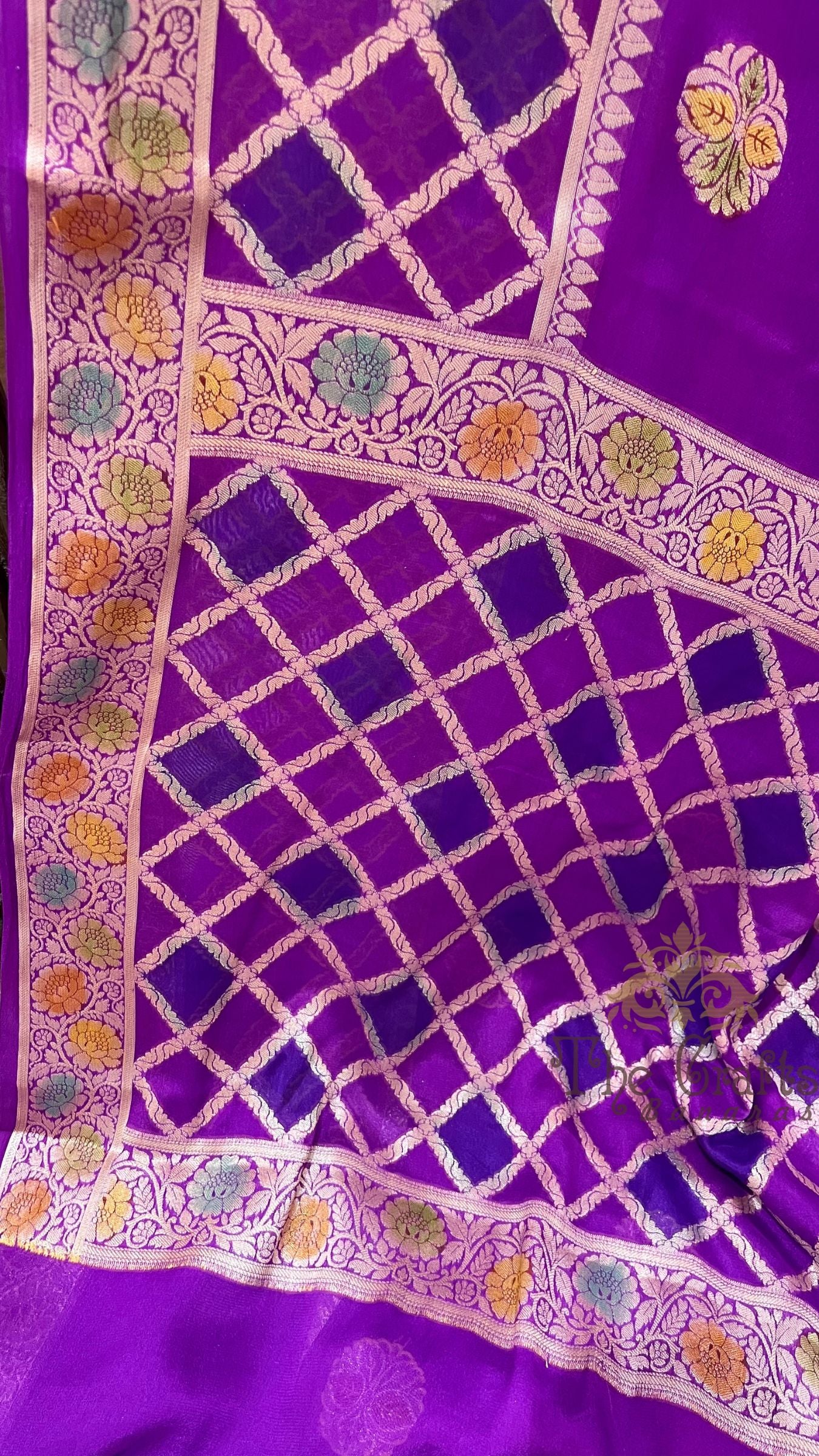 Pure Khaddi Chiffon Banarasi Saree
