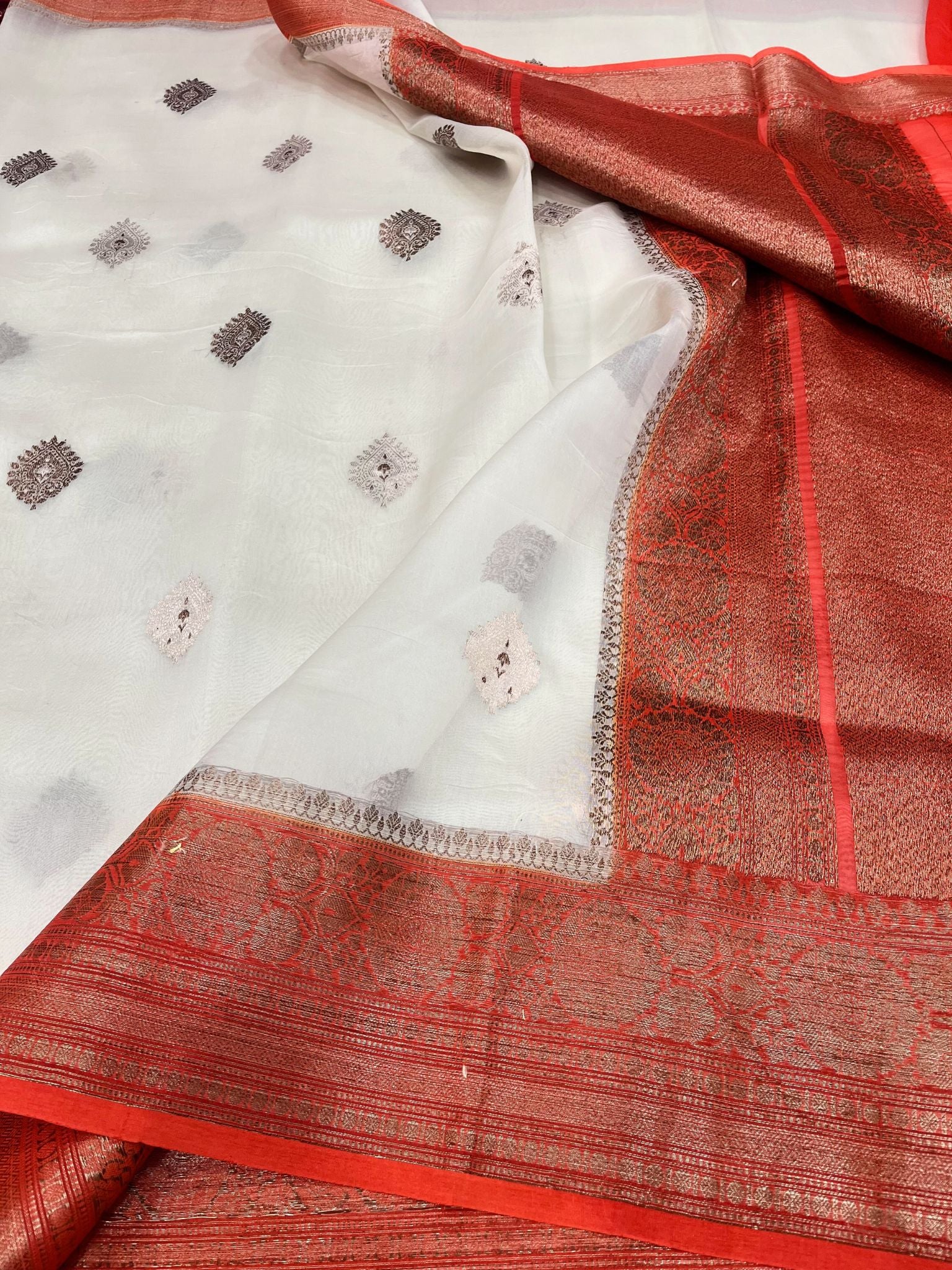 Pure Kora Silk Handloom Banarasi Saree