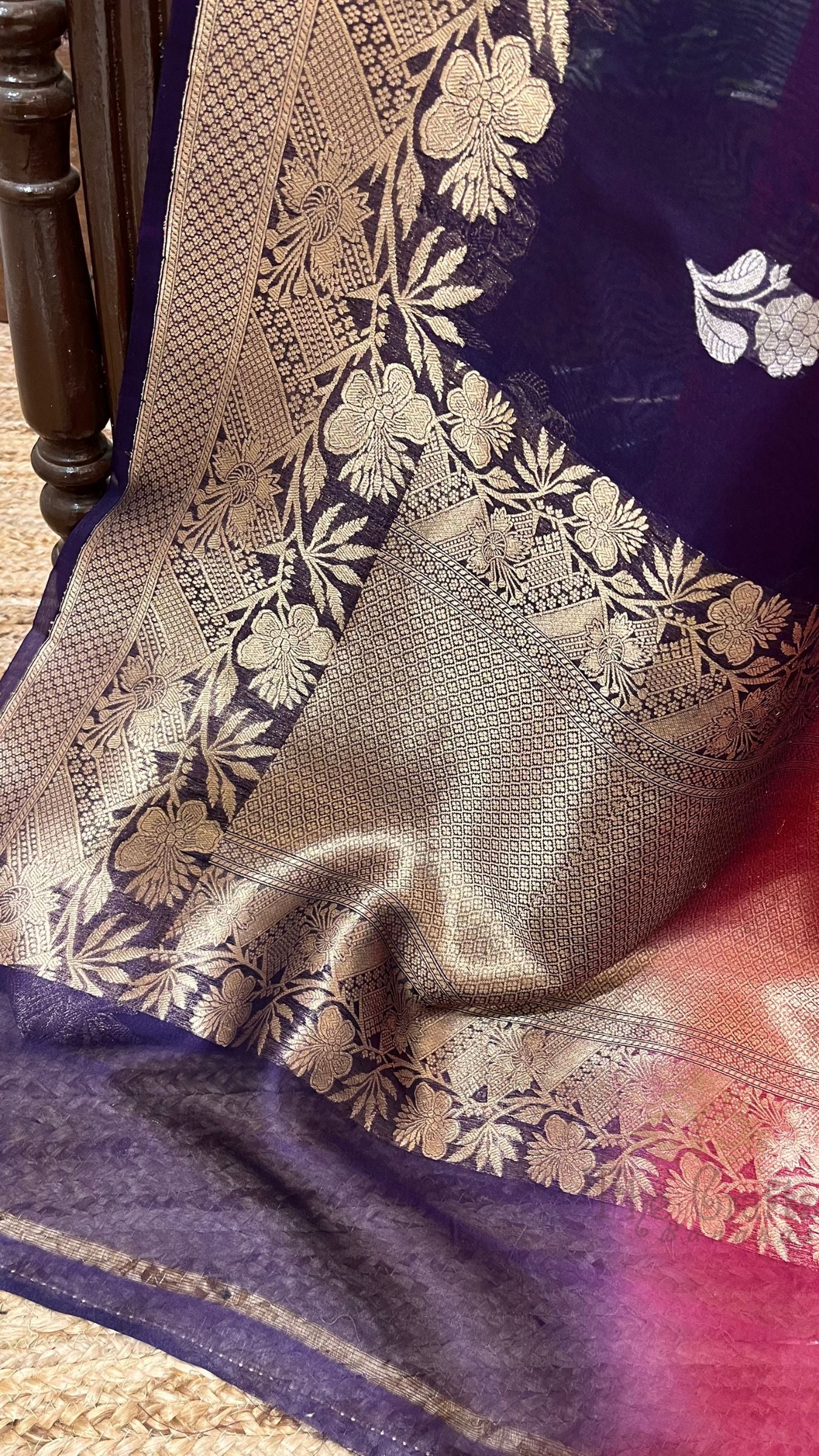 Pure Kora Silk Handloom Banarasi Saree