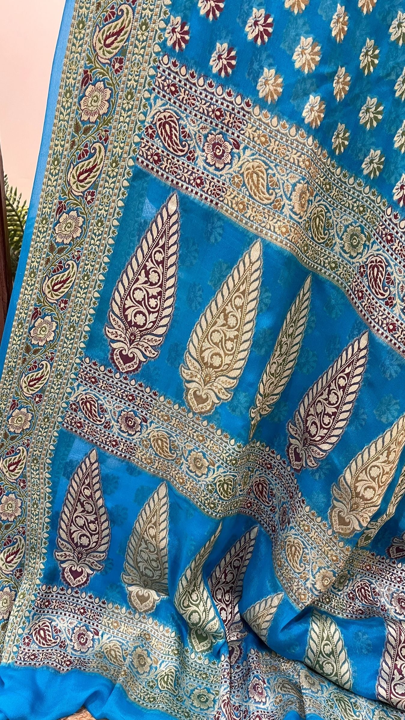 Pure Khaddi Chiffon Banarasi Saree