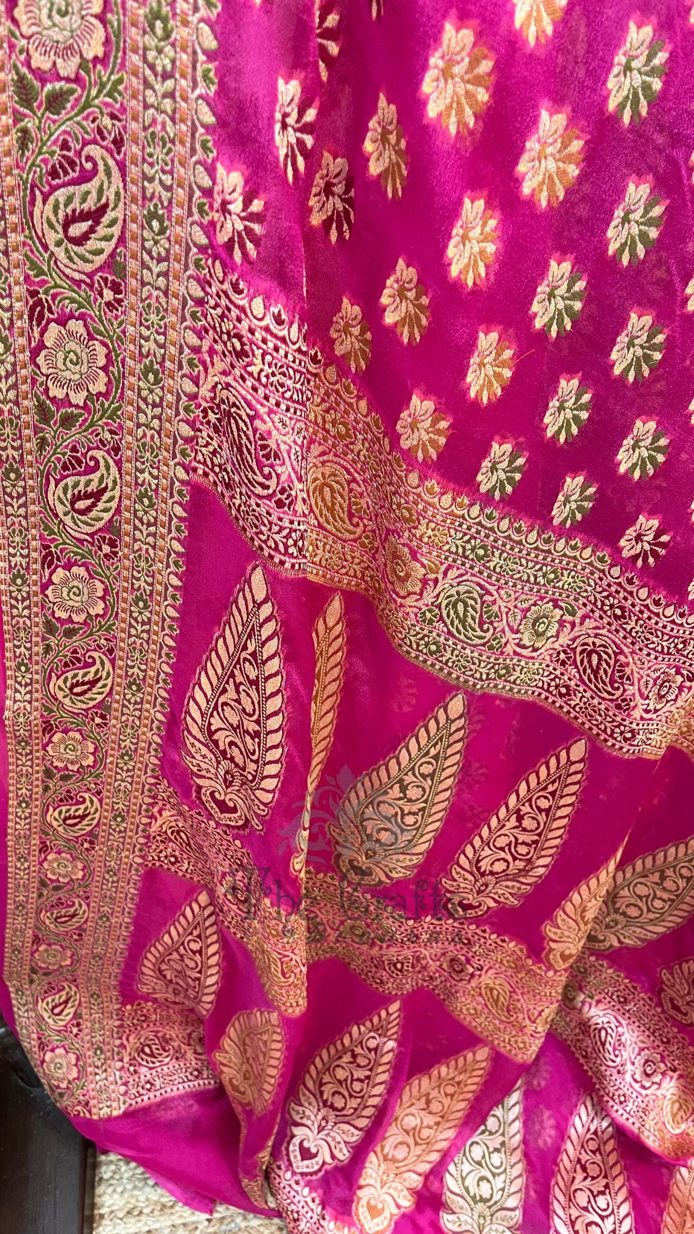 Pure Khaddi Chiffon Banarasi Saree