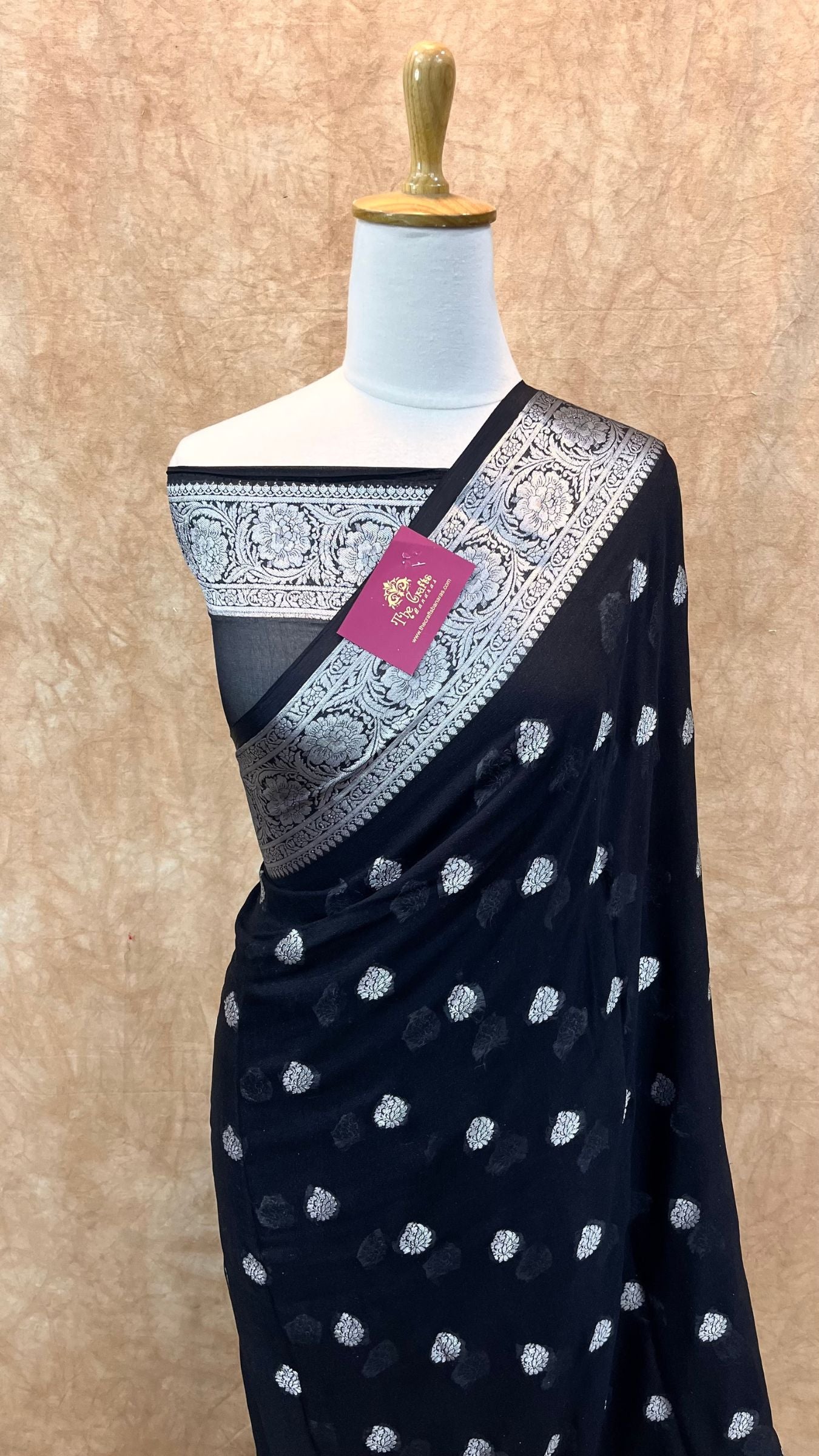 Pure Khaddi Chiffon Banarasi Saree