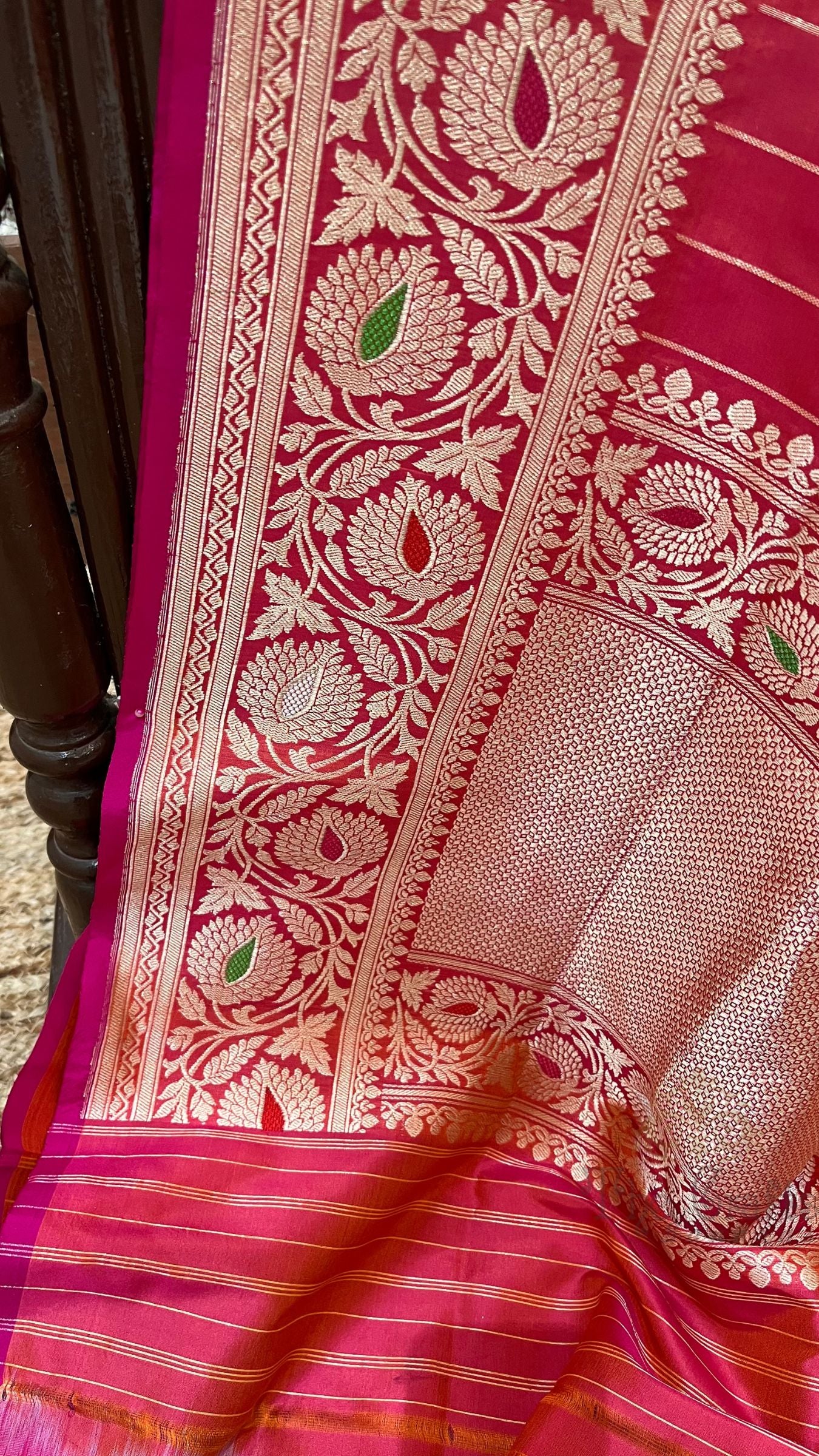 Pure Katan Silk Handloom Banarasi Saree - with Sona Rupa kadhua motifs