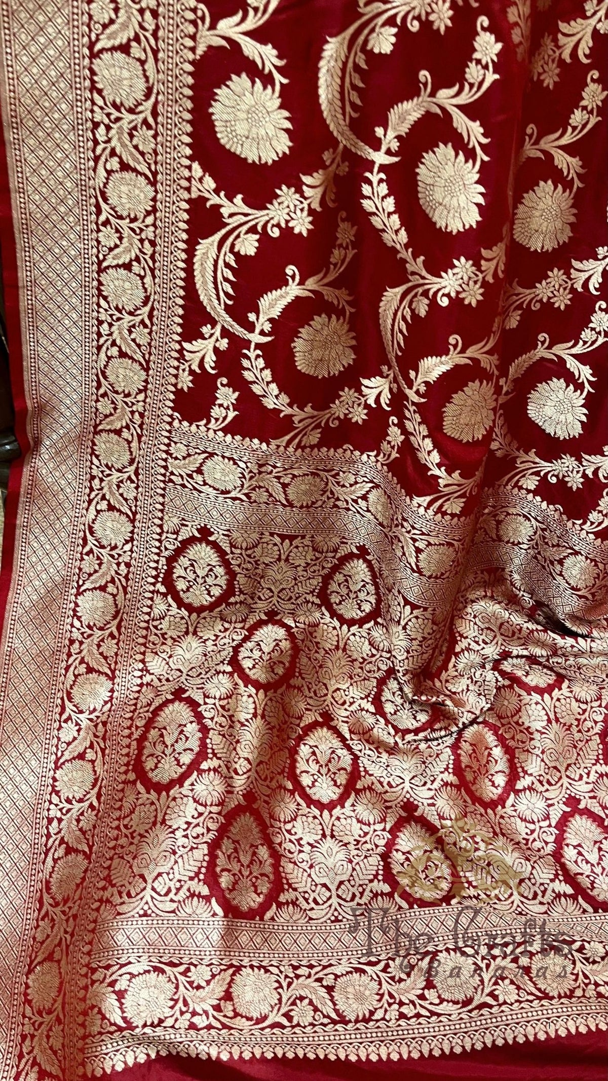 Pure Katan Silk Handloom Banarasi Saree - Jaal work