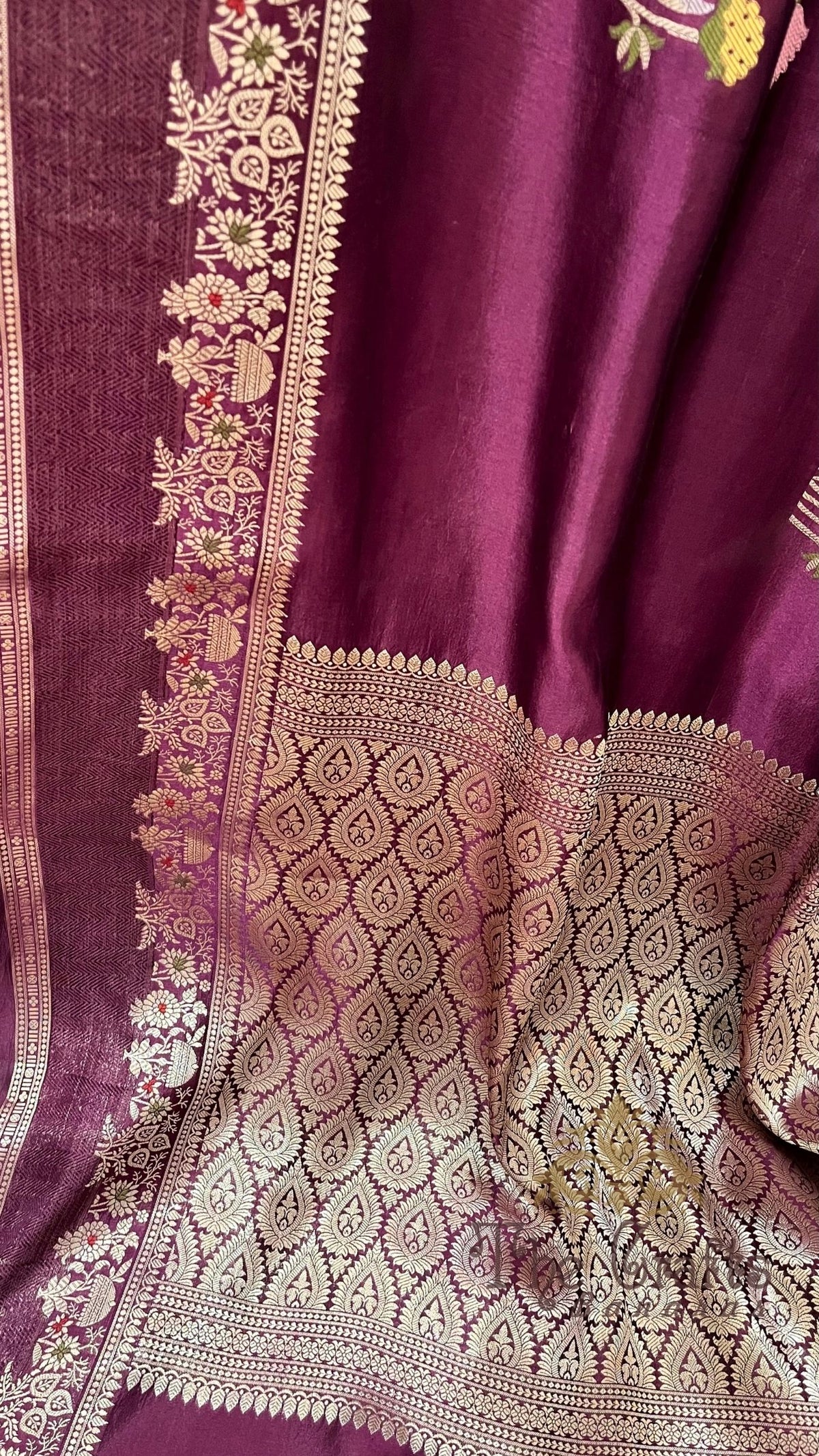 Pure  Mango Silk Handloom Banarasi Saree