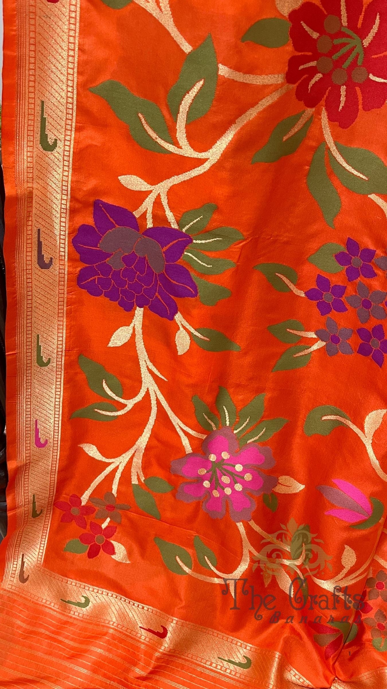 Pure Katan Silk Handloom Banarasi Saree - Tilfi Meenakari Jaal Work
