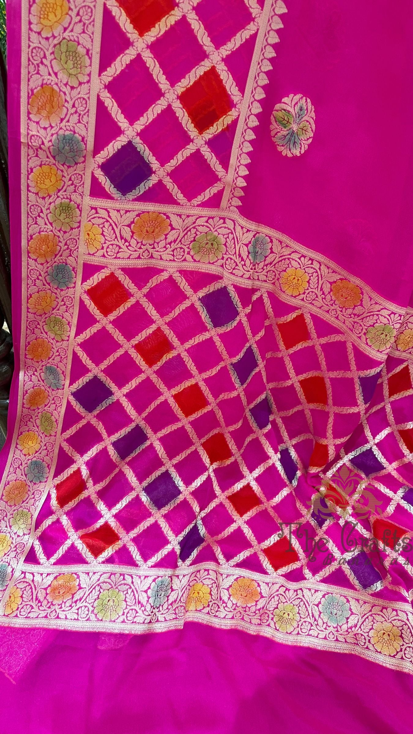 Pure Khaddi Chiffon Banarasi Saree