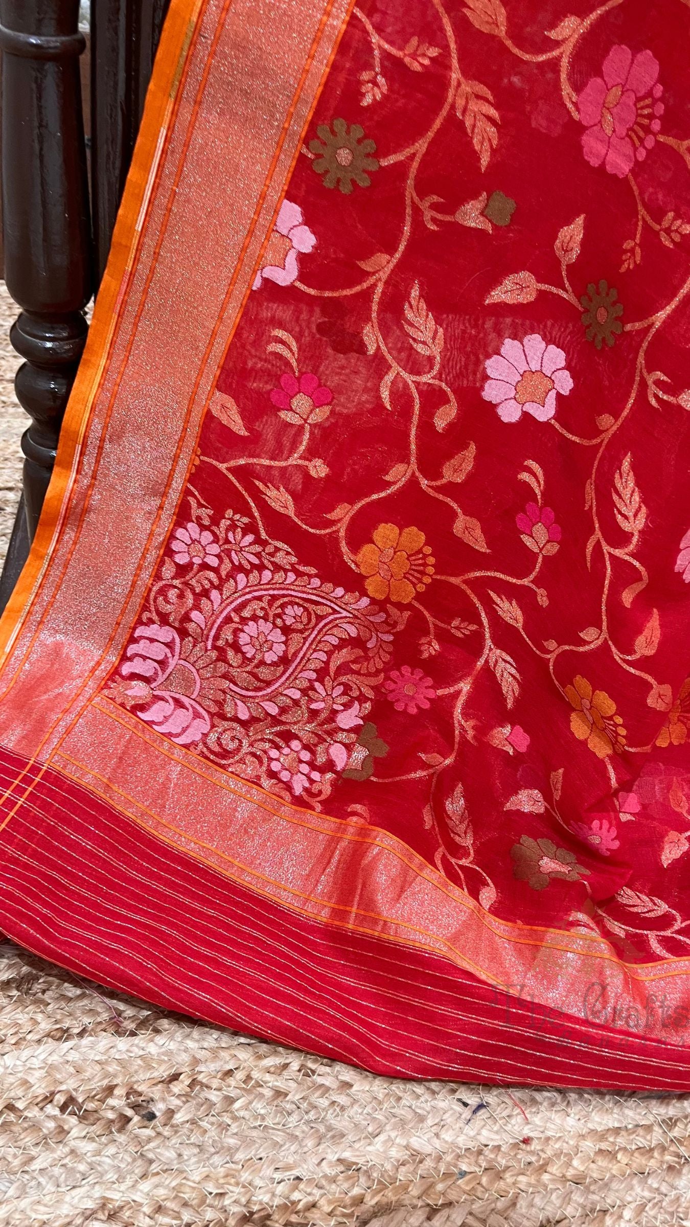 Pure Ektara Cotton Jamdani Banarasi Saree - Tilfi