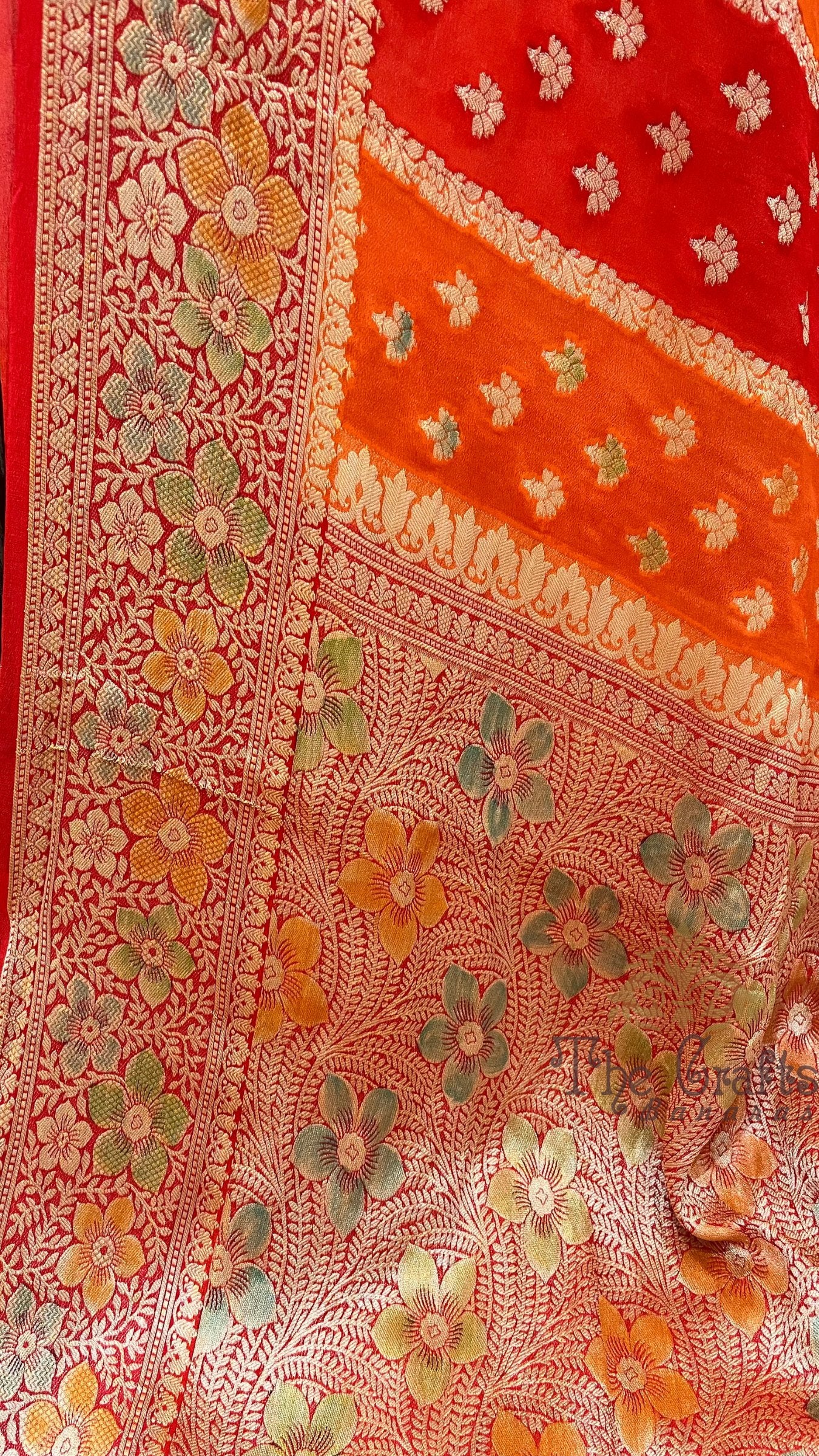 Pure Khaddi Chiffon Banarasi Saree