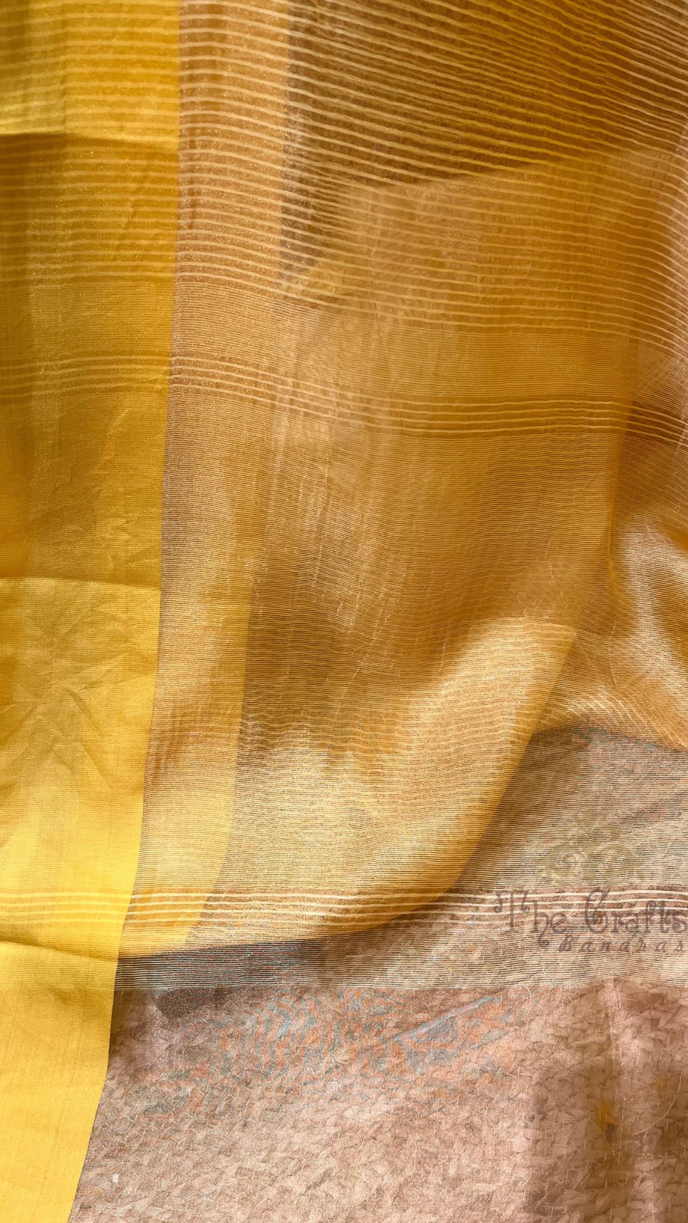 Pure Tissue Silk Handloom Banarasi Saree - with Satin Border