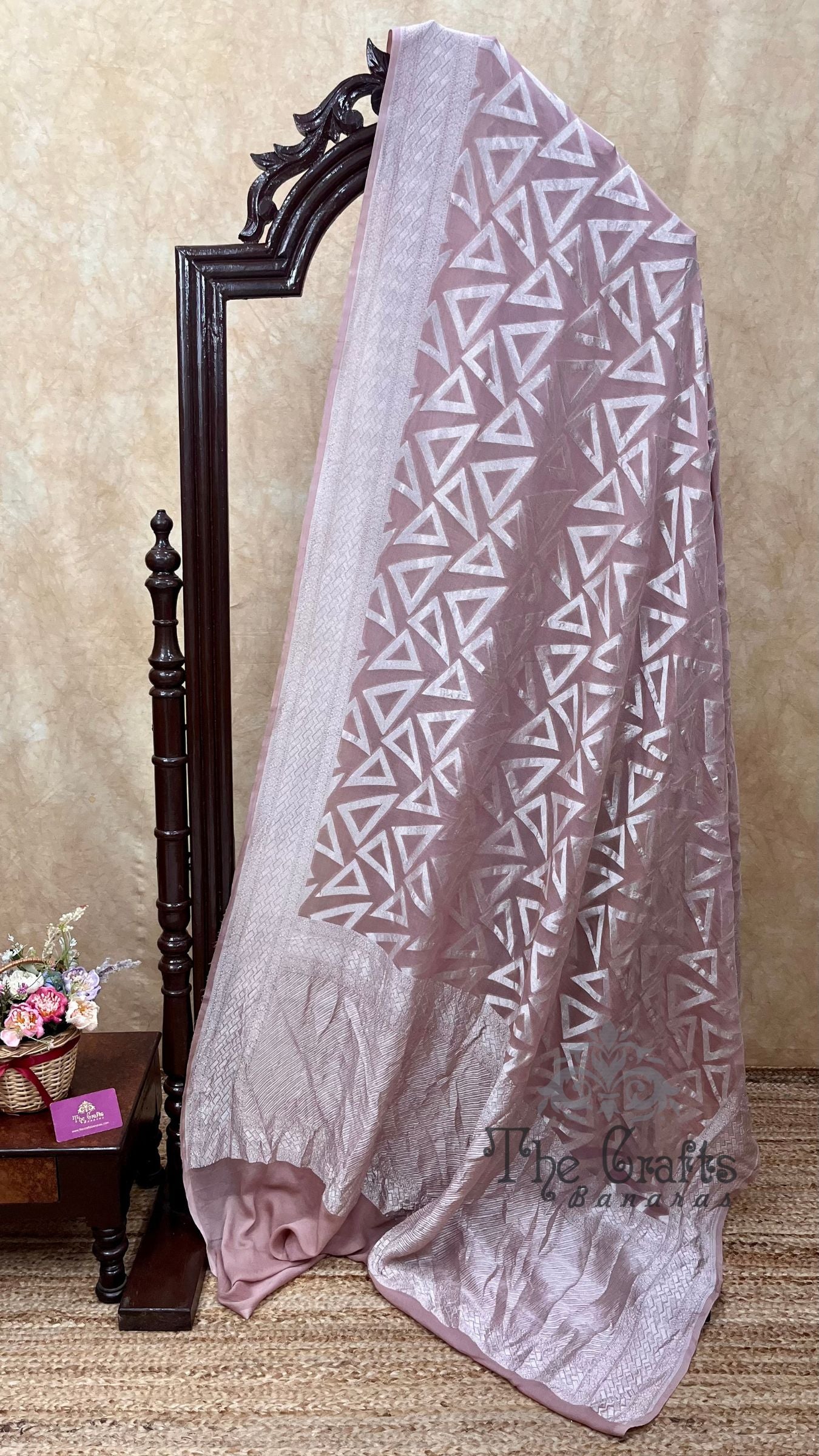 Pure Georgette Banarasi Saree - Silver Zari