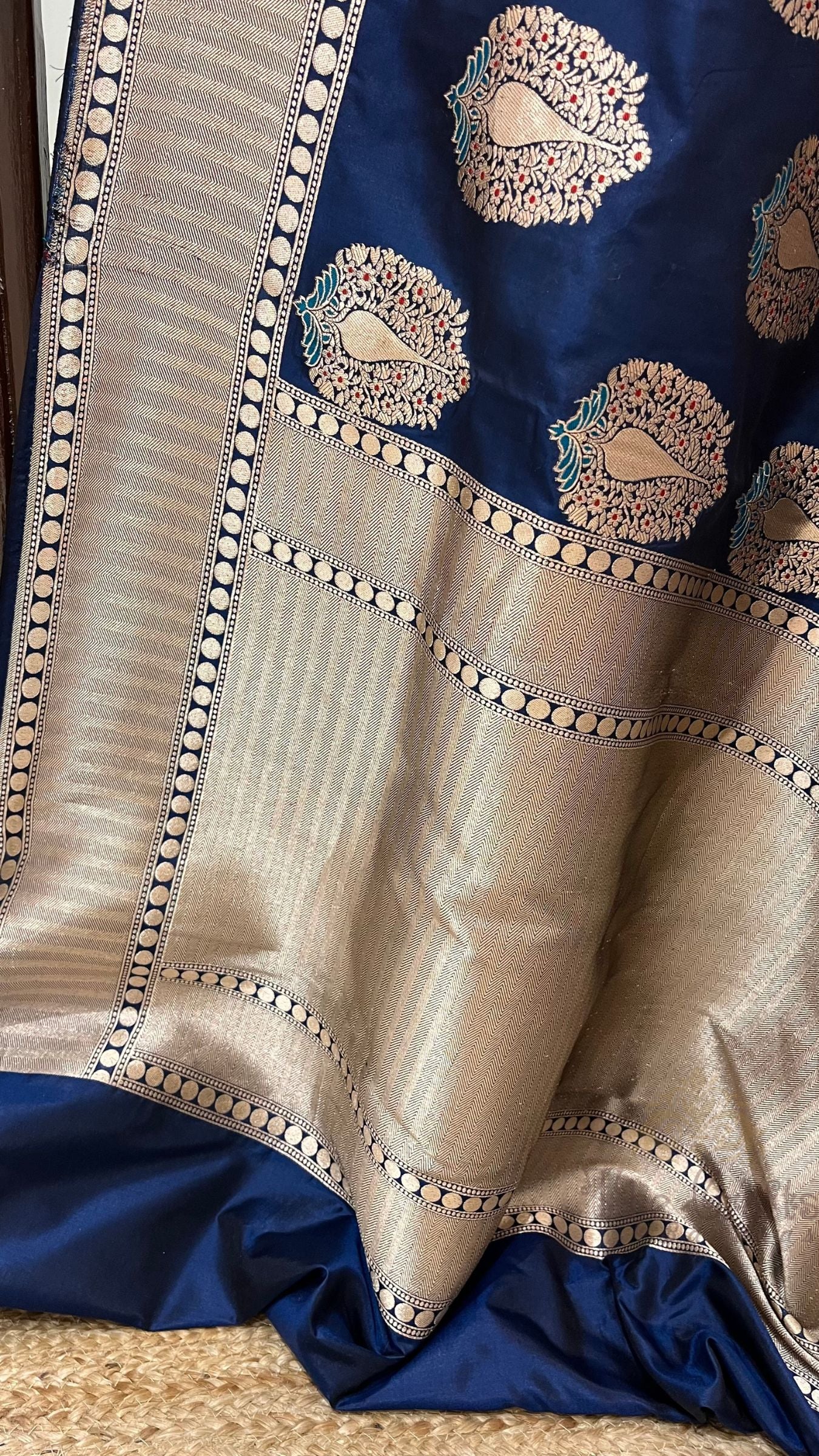 Nita Ambani in Pure Katan Silk Handloom Banarasi Saree - Jaal with Meenakari