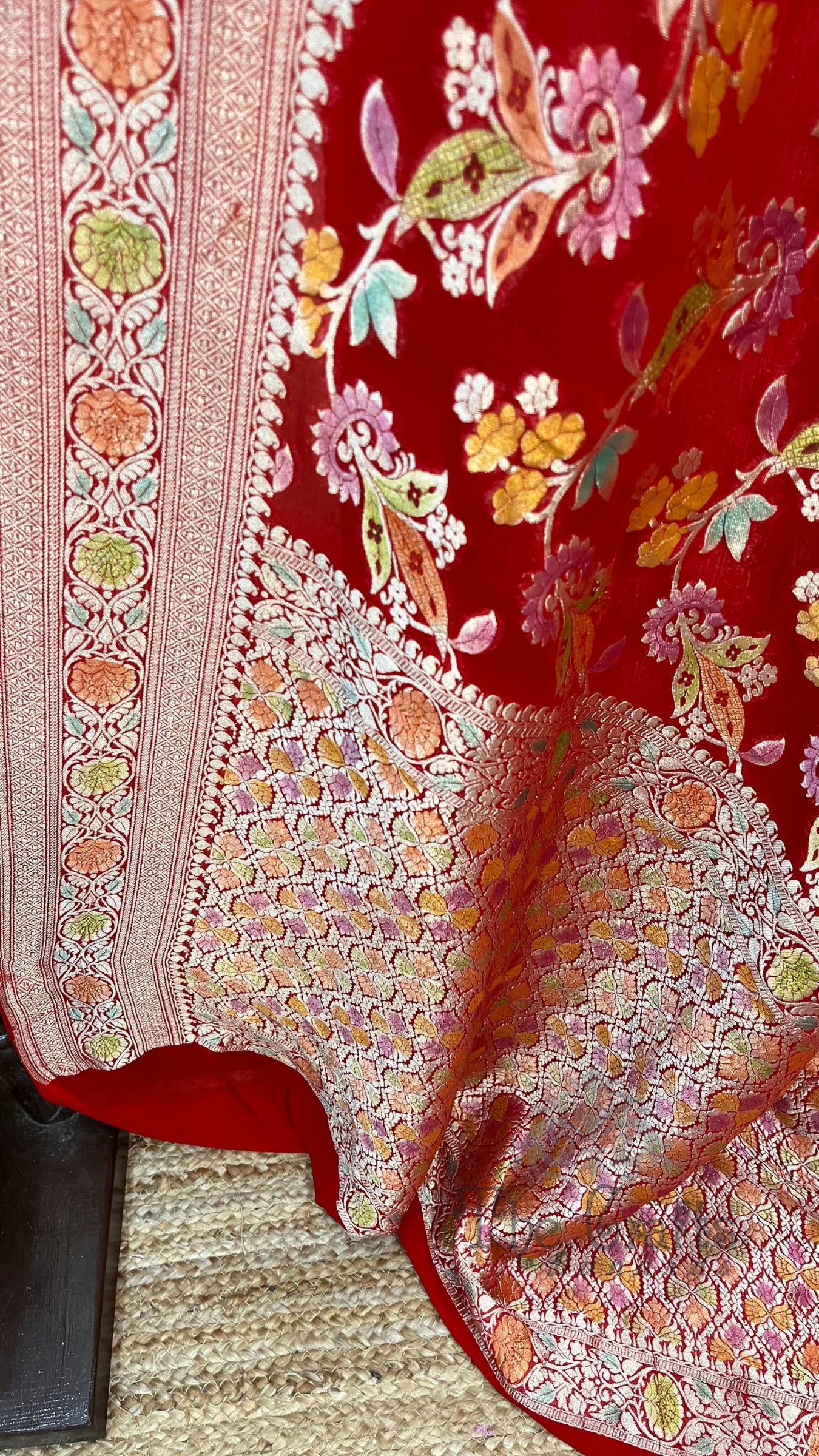 Khaddi Georgette Handloom Banarasi Saree