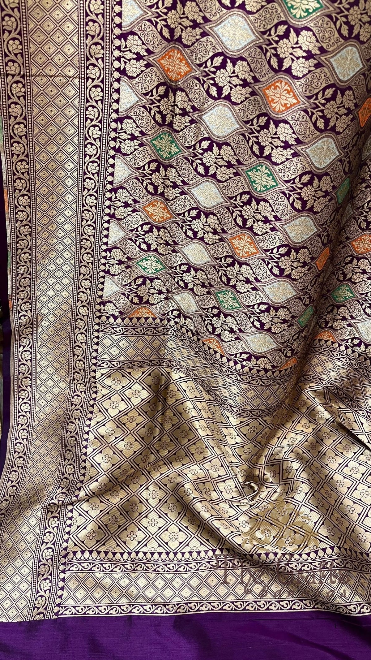 Pure Katan Silk Handloom Banarasi Saree - Tanchui Brocade Meenakari