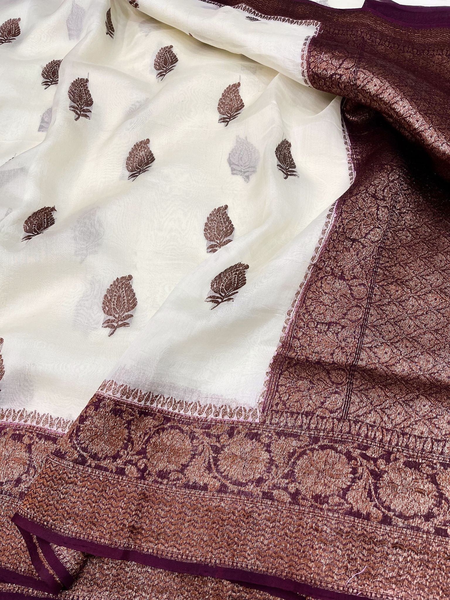 Pure Kora Silk Handloom Banarasi Saree
