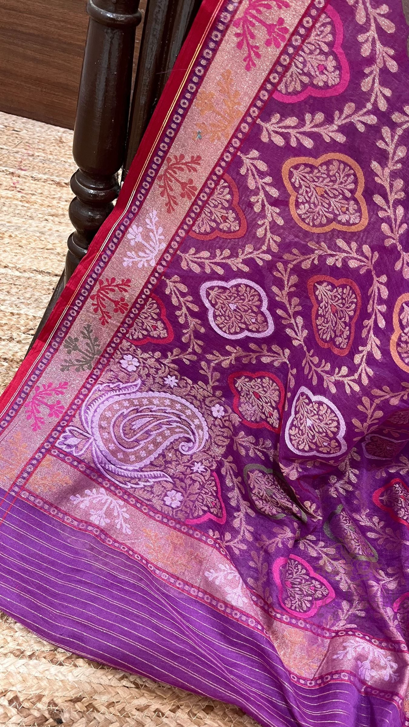 Pure Ektara Cotton Jamdani Banarasi Saree - Tilfi