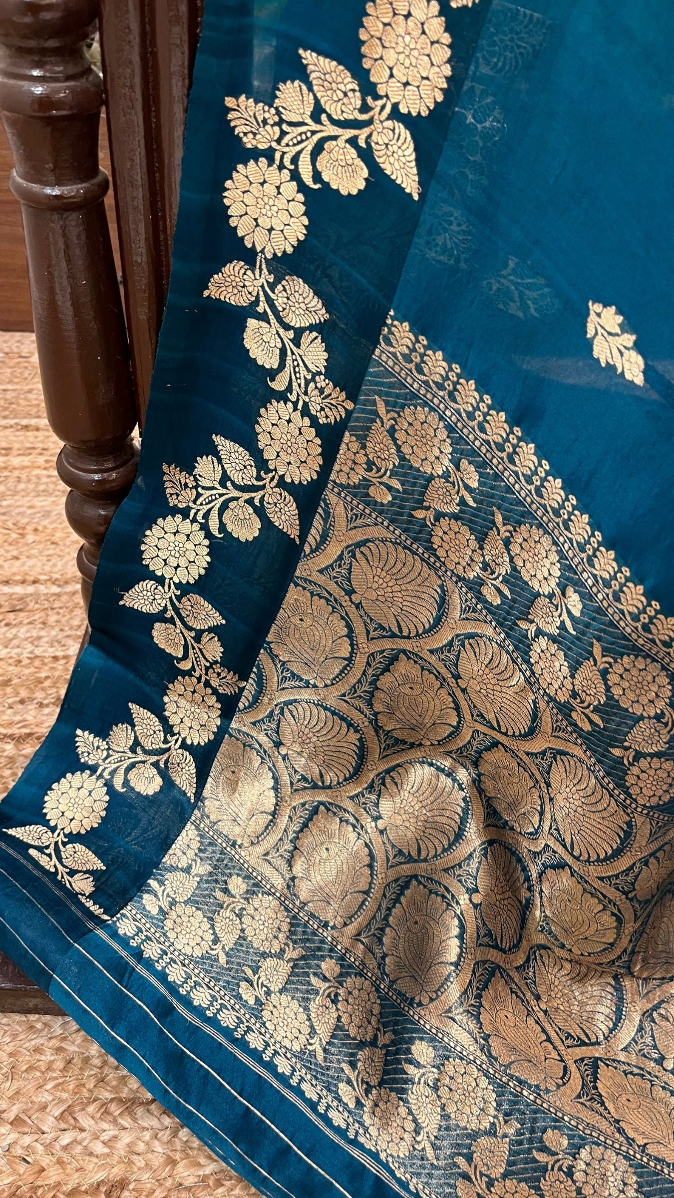 Pure Kora Silk Handloom Banarasi Saree