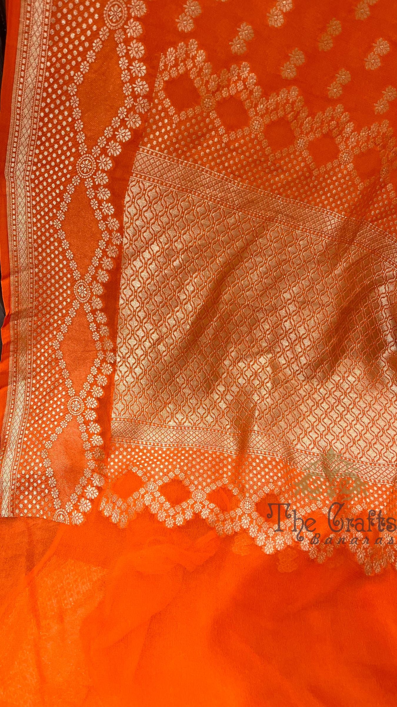 Khaddi Georgette Handloom Banarasi Saree