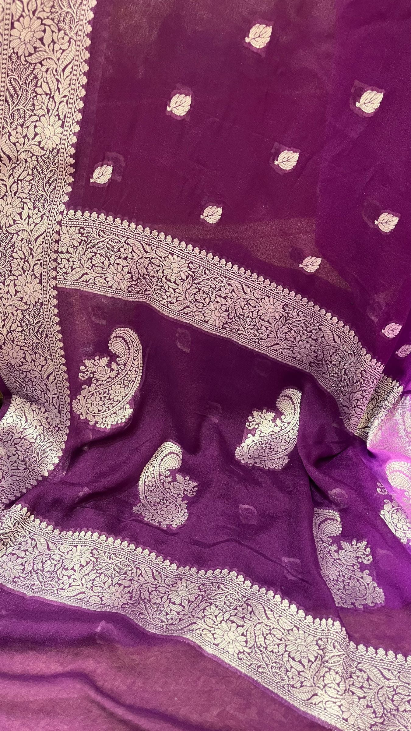 Pure Khaddi Chiffon Banarasi Saree