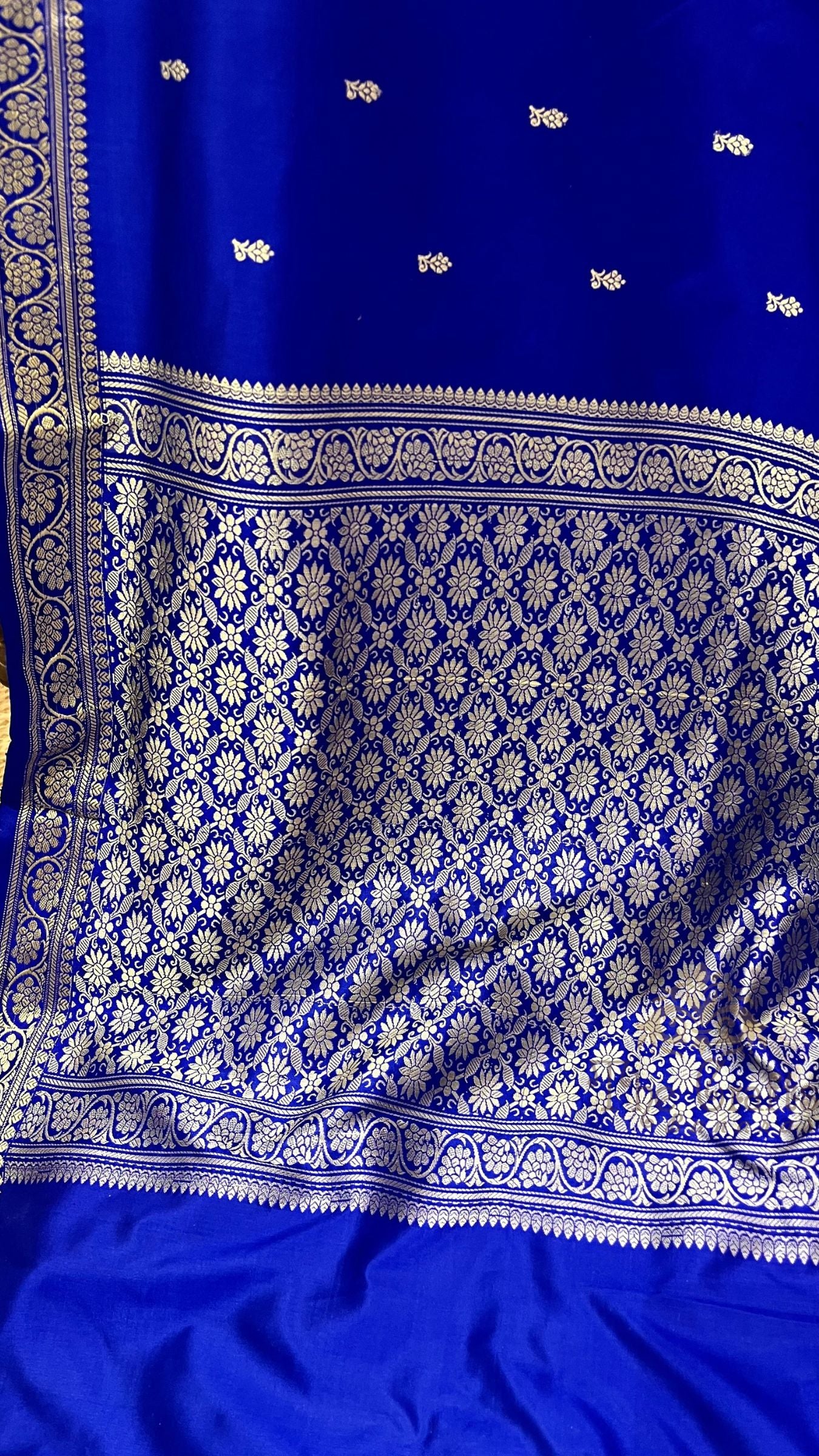 Pure Katan Silk Handloom Banarasi Saree - Resham Chunri Buti