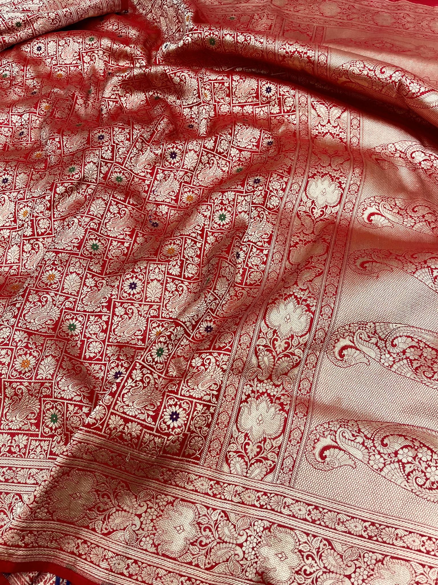 Pure Katan Silk Handloom Banarasi Saree - Tanchui Brocade Meena