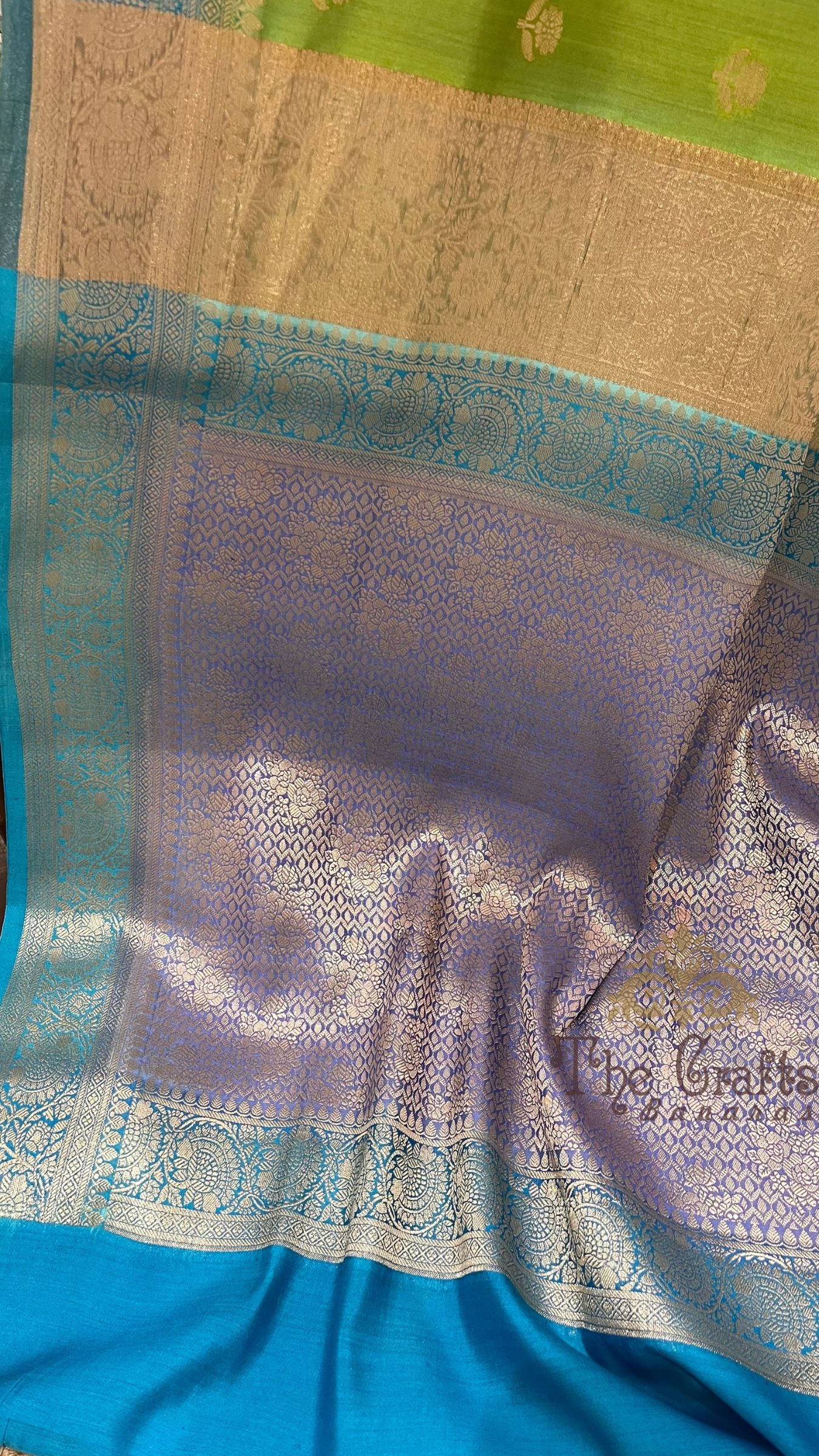 Pure Chiniya Tissue Silk Banarasi Saree - Multicolour Stripe