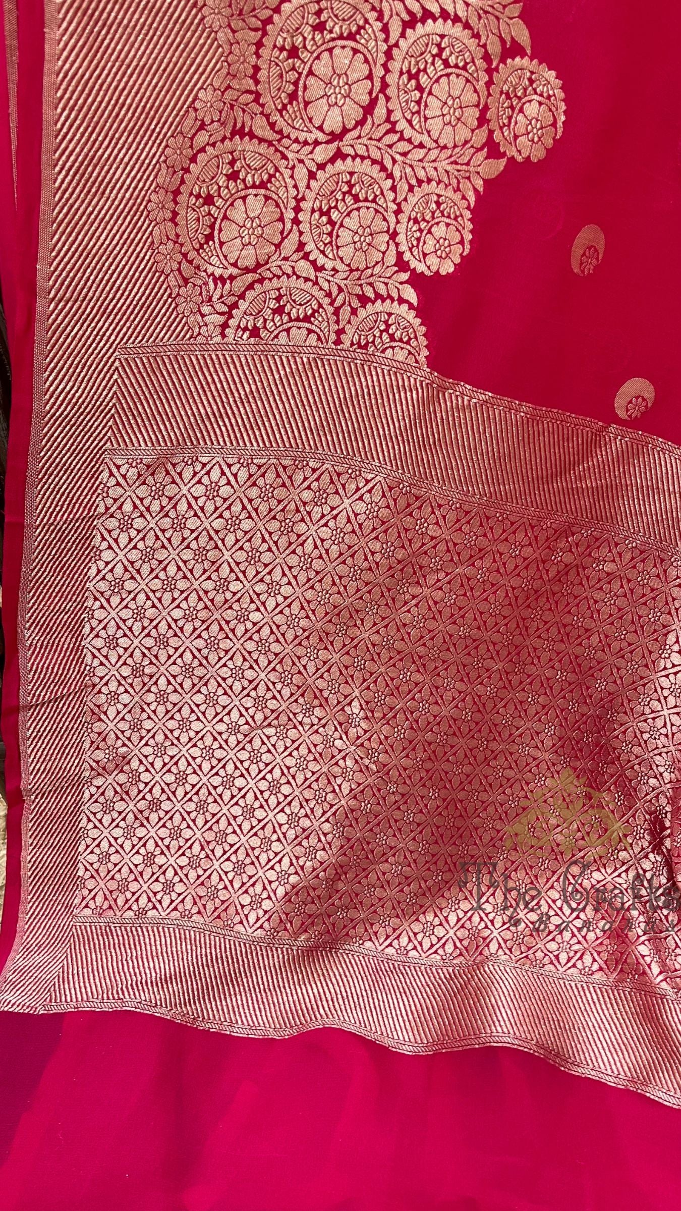 Khaddi Georgette Handloom Banarasi Saree
