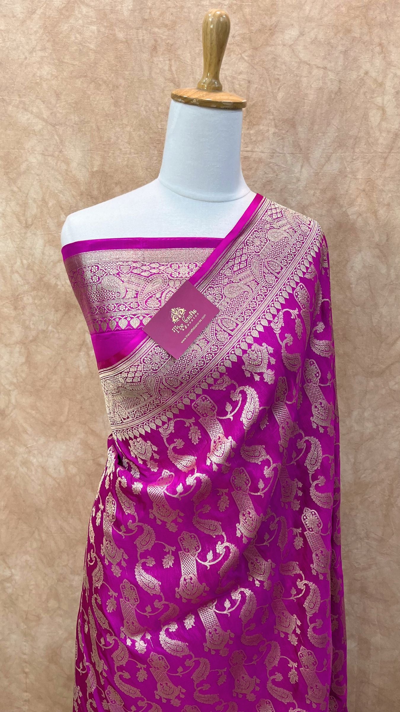 Pure Katan Silk Handloom Banarasi Saree - Jaal work