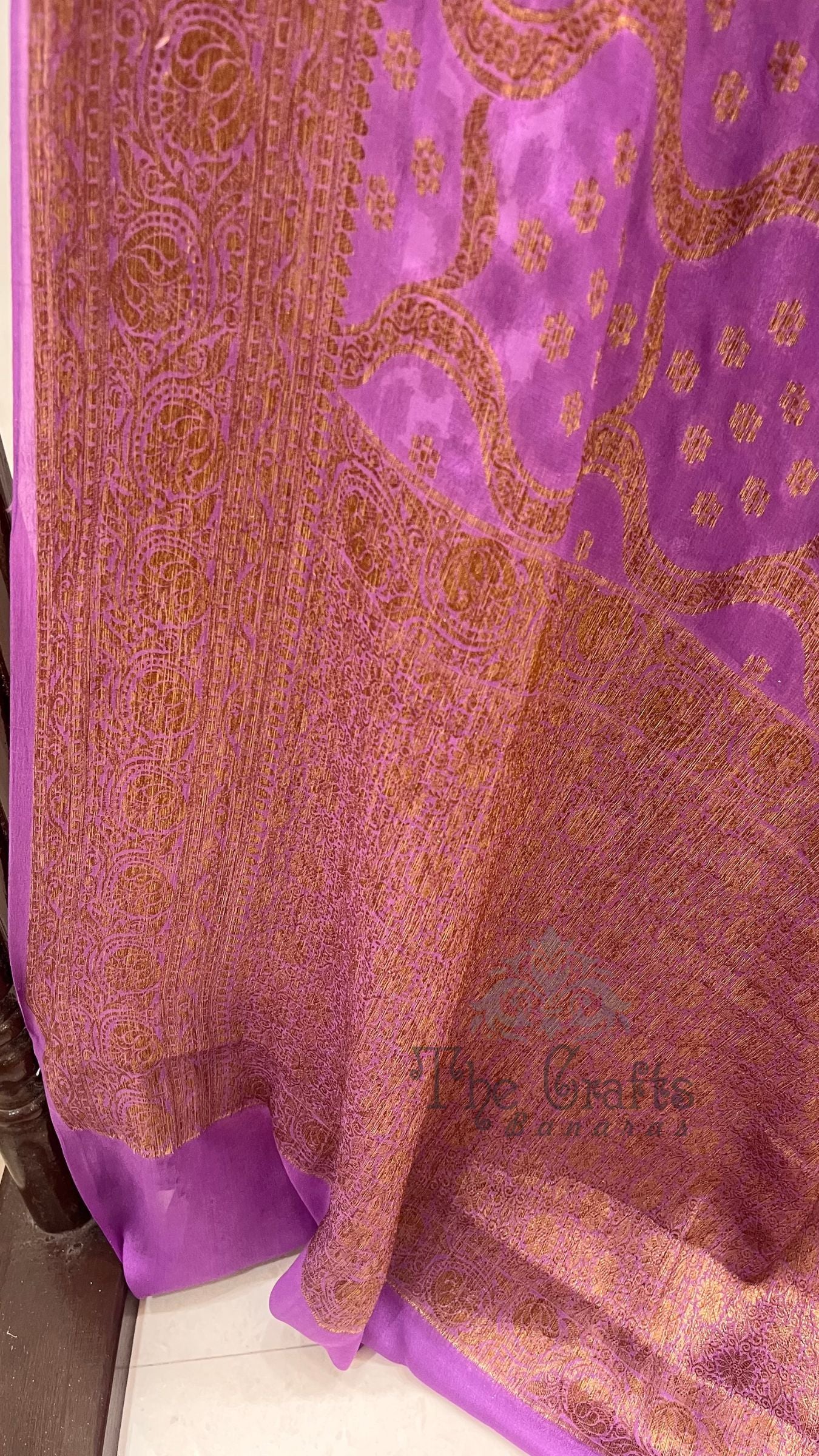 Pure Khaddi Chiffon Banarasi Saree