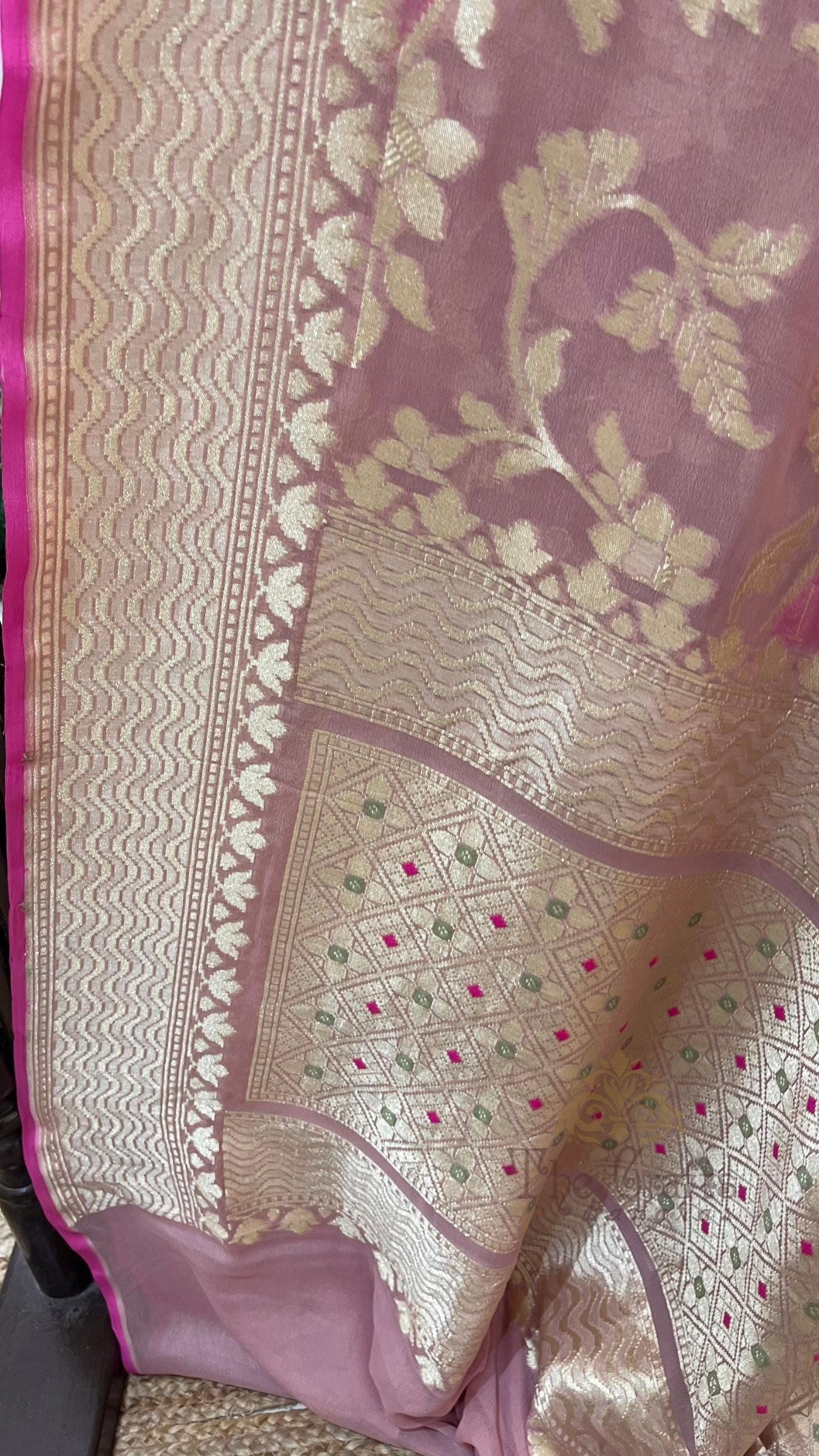 Khaddi Georgette Handloom Banarasi Saree