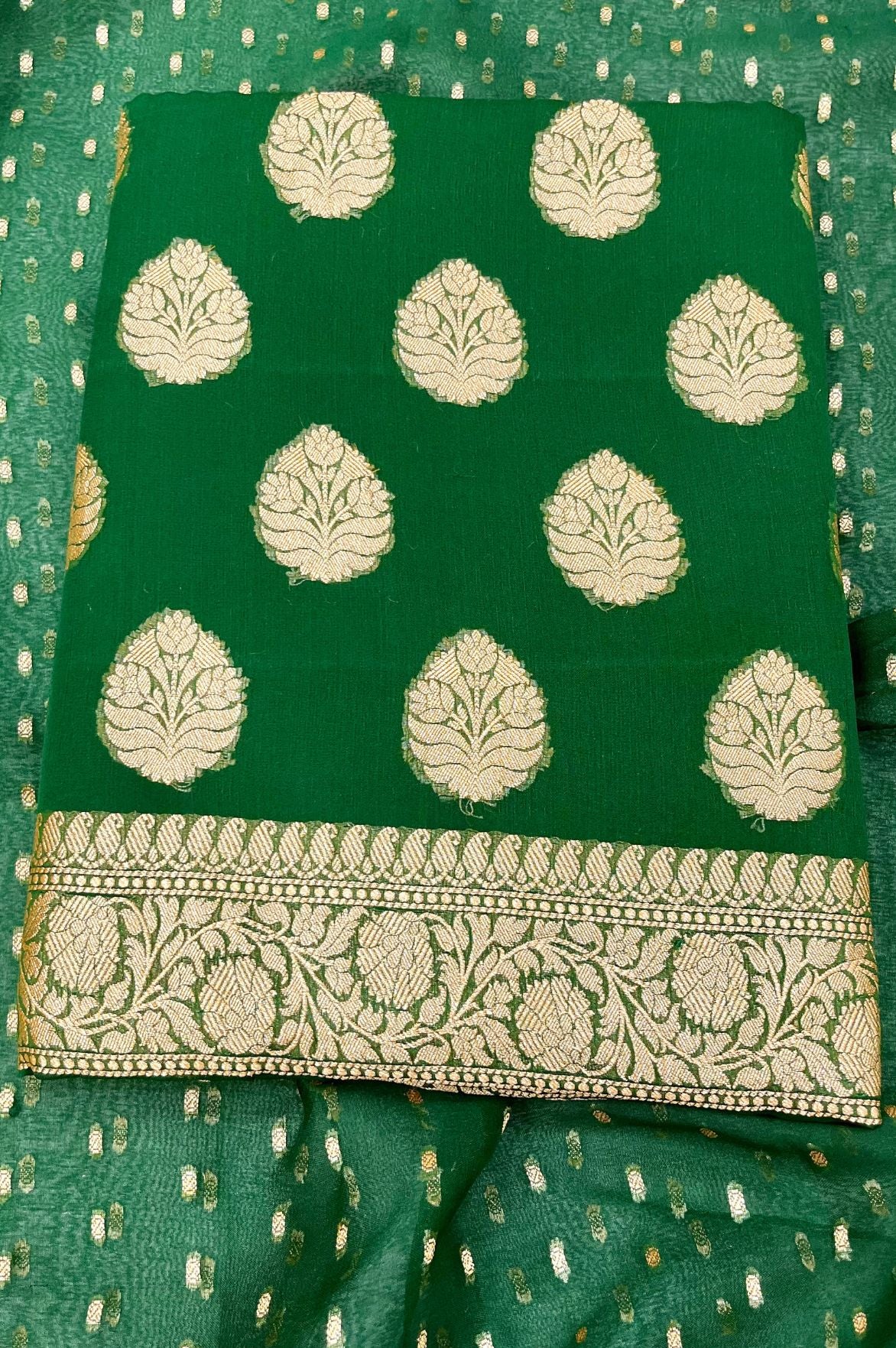 Khaddi Georgette Banarasi Dress Material