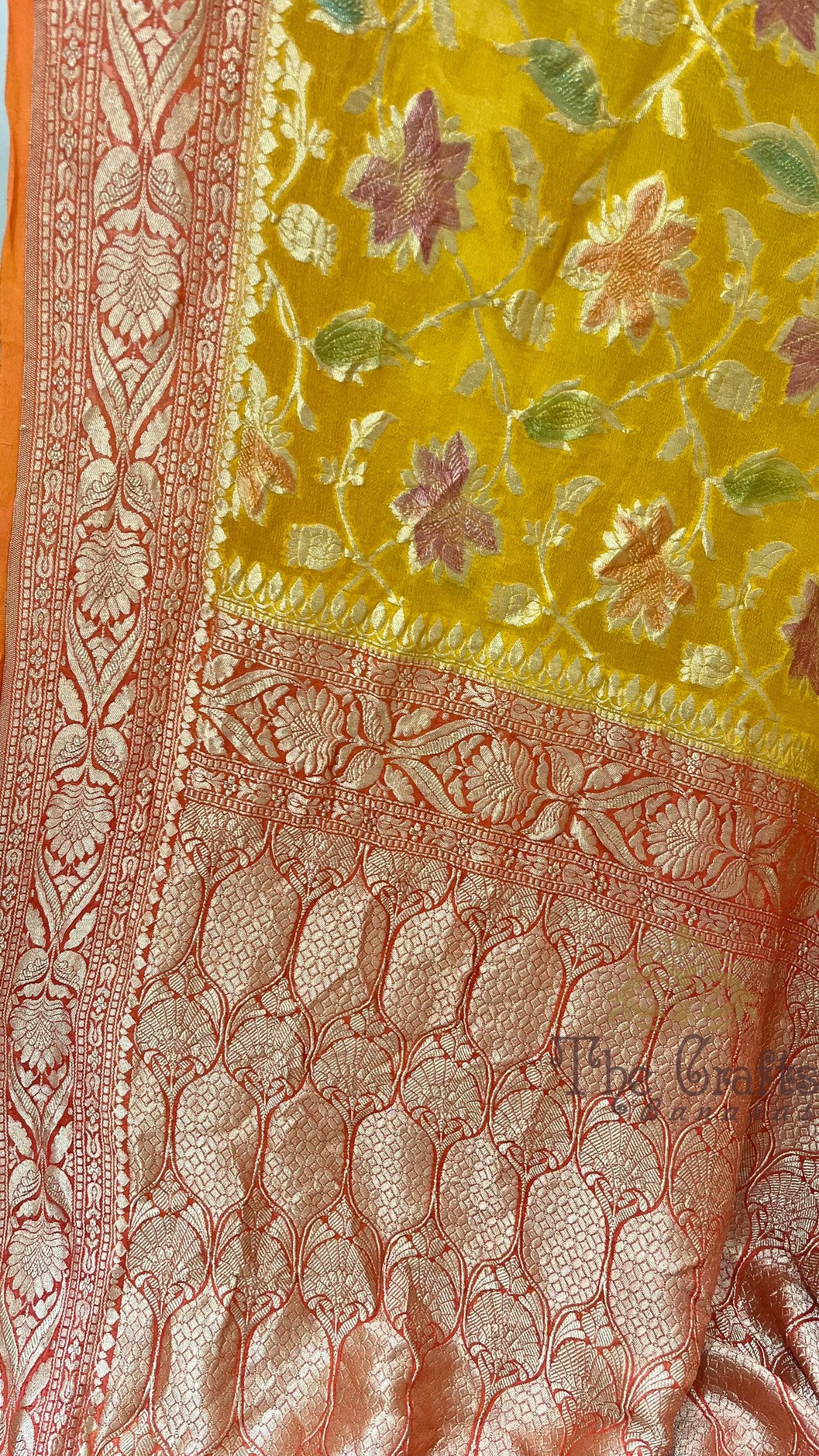 Khaddi Georgette Handloom Banarasi Saree