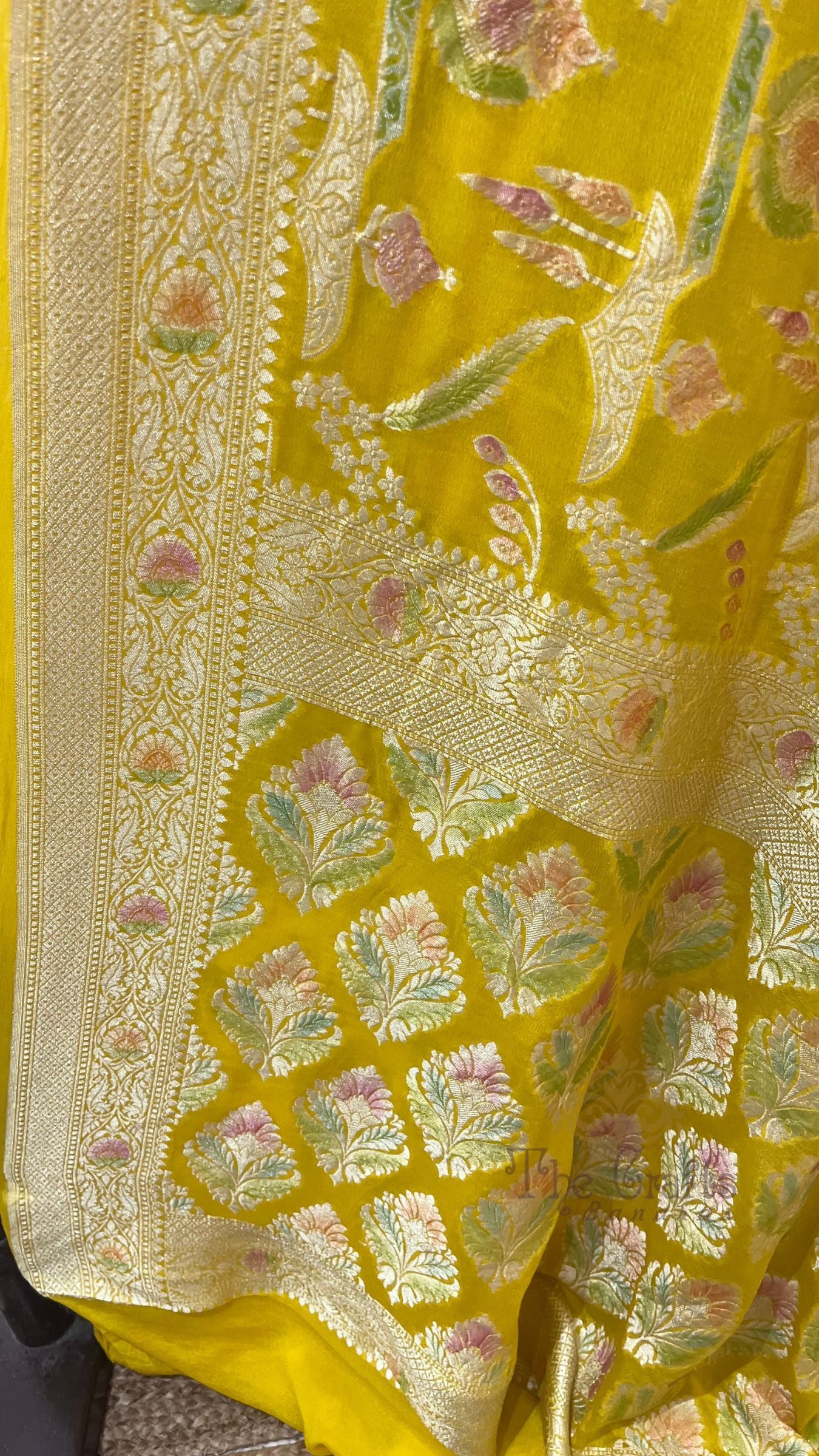 Khaddi Georgette Handloom Banarasi Saree