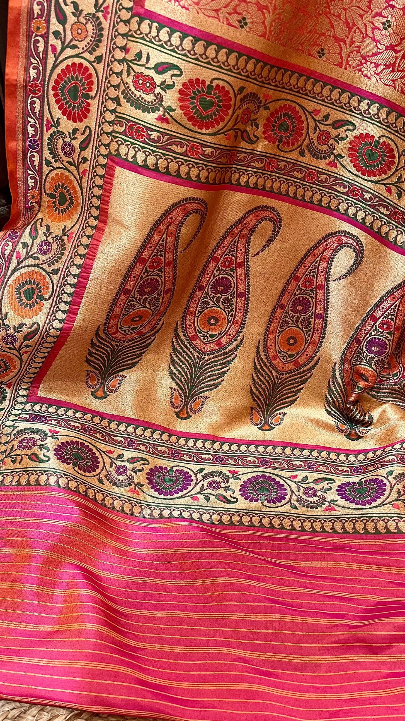 Pure Katan Silk Handloom Banarasi Saree - Alfi Meenakari