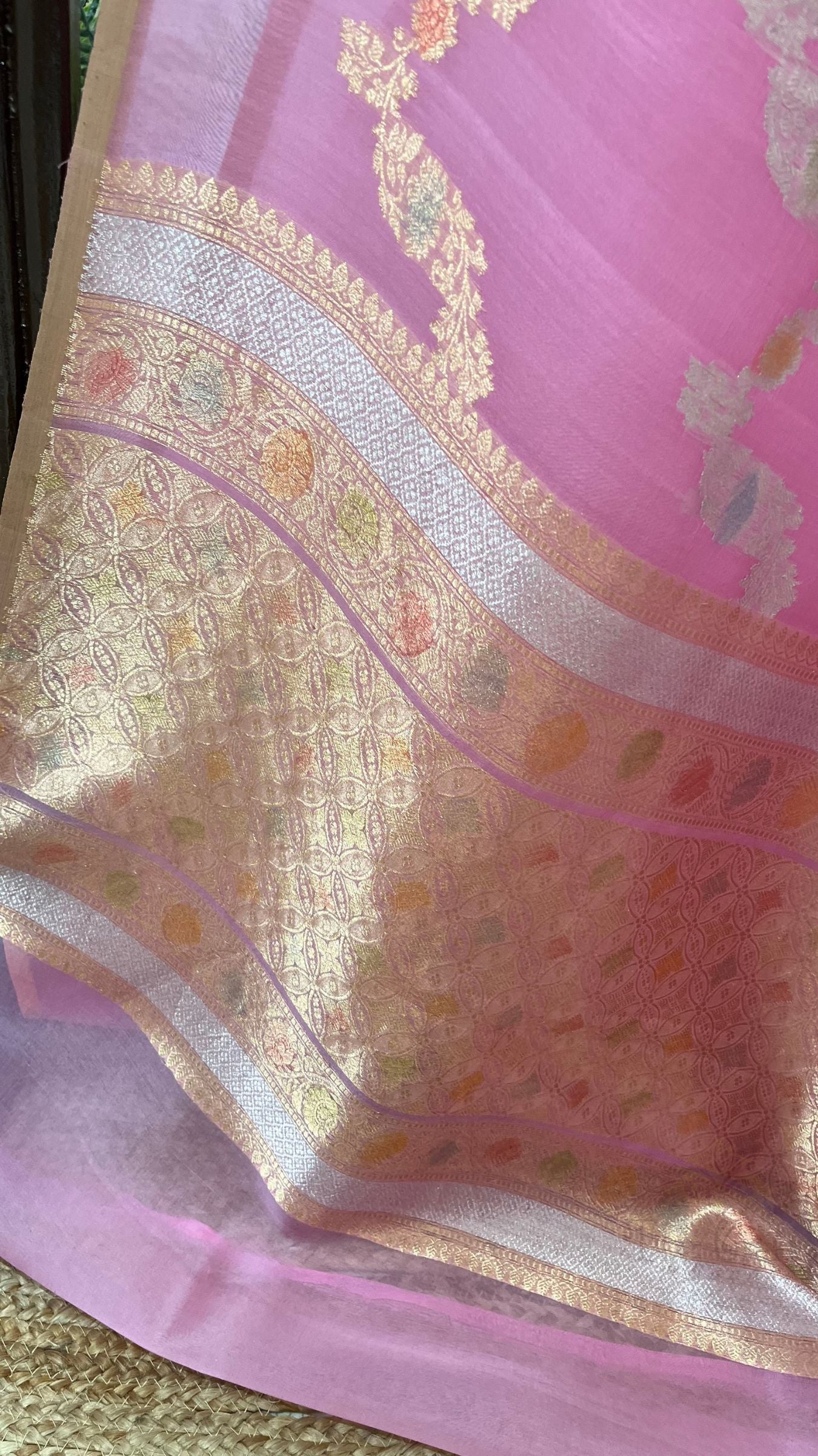 Pure Kora Silk Handloom Banarasi Saree