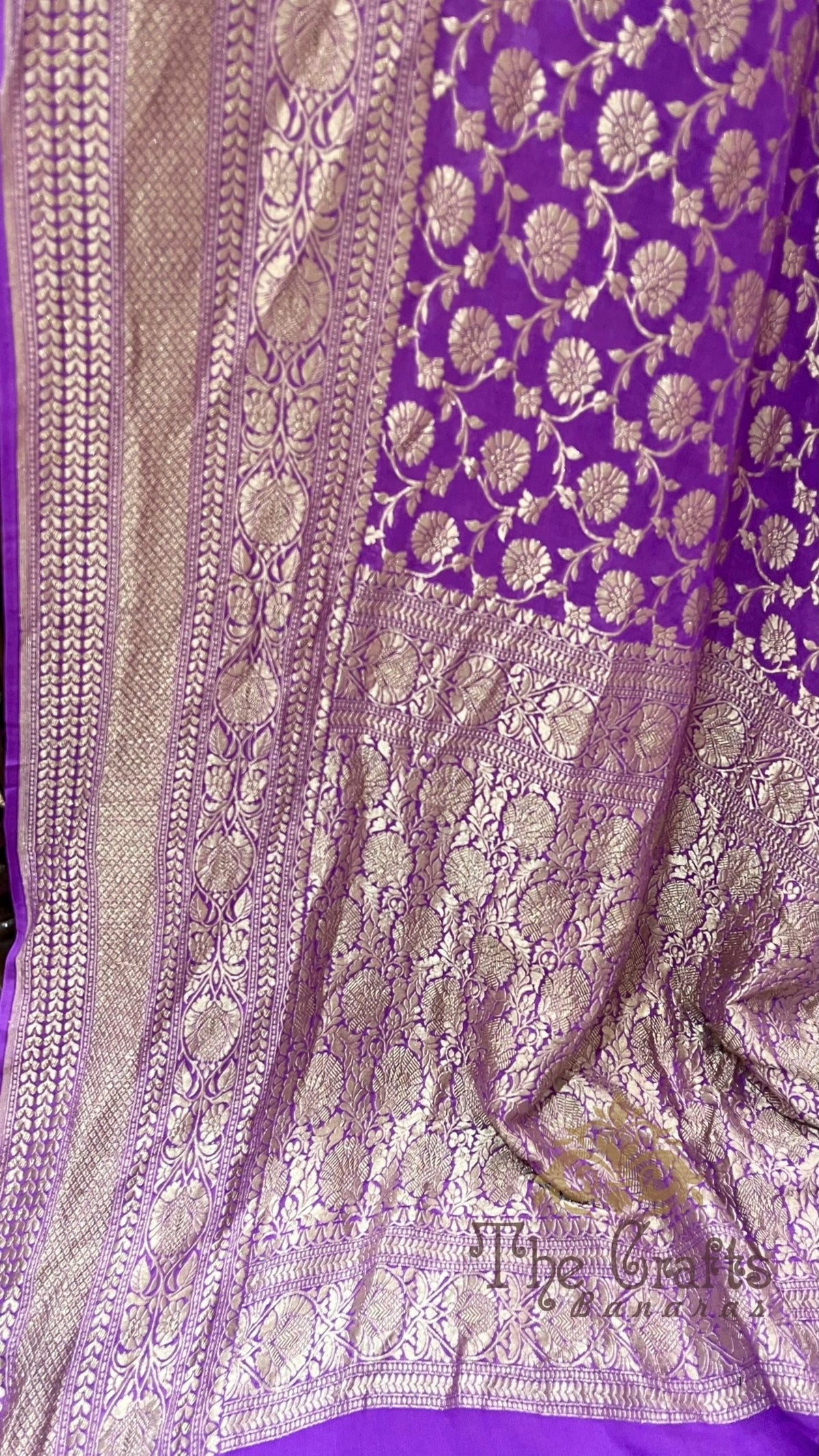 Khaddi Georgette Handloom Banarasi Saree