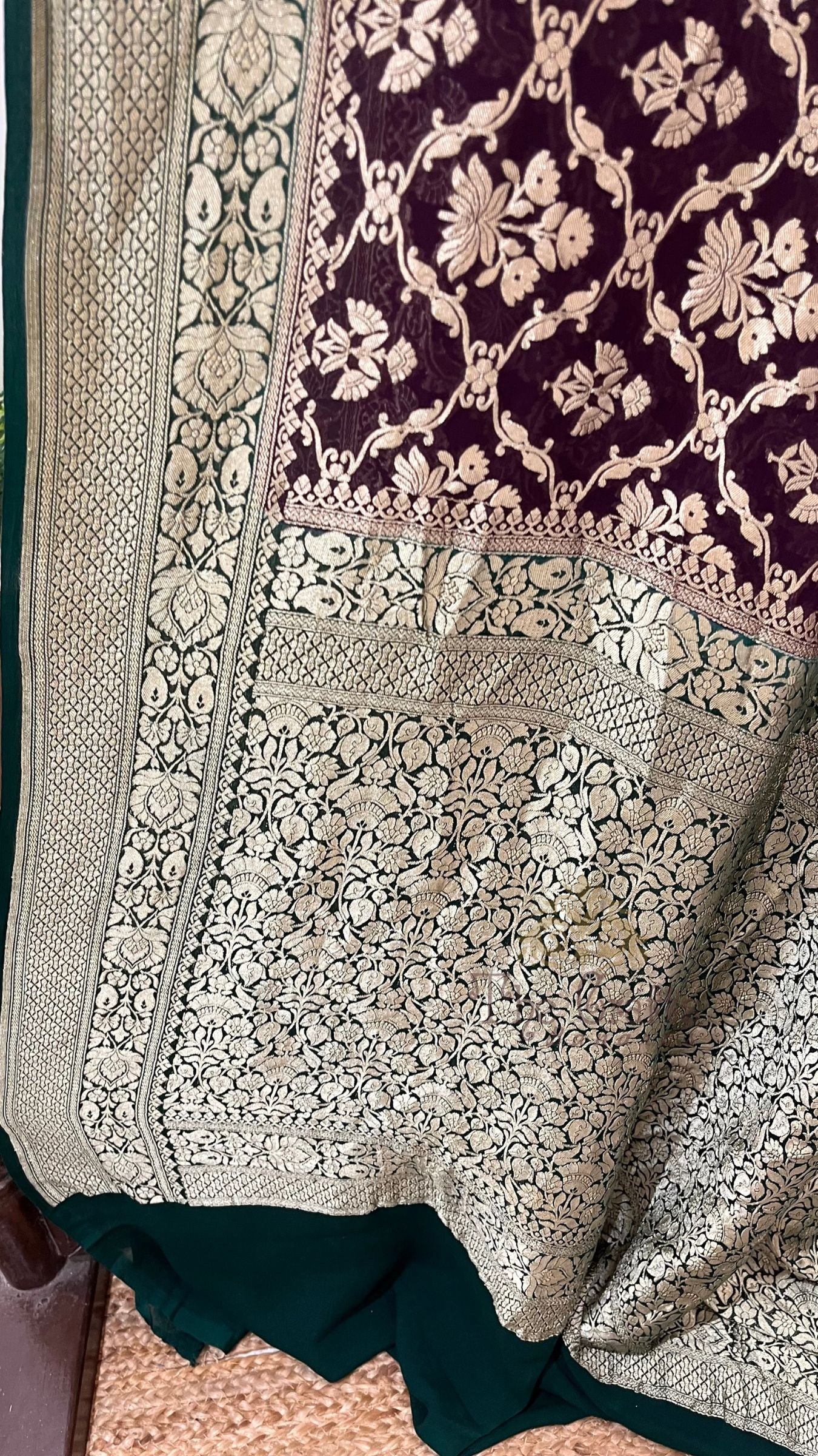 Khaddi Georgette Banarasi Saree - Water Zari