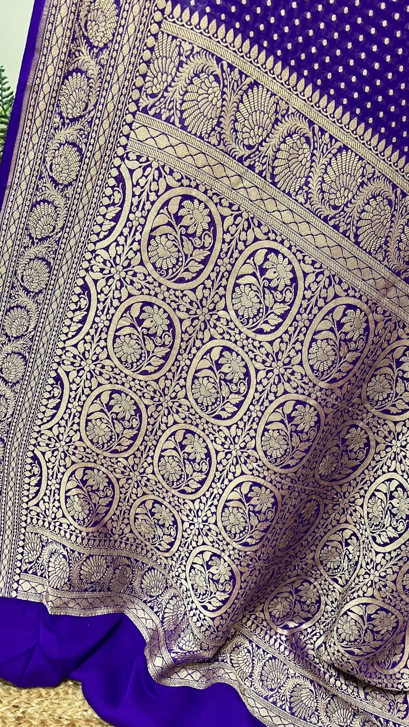 Khaddi Georgette Handloom Banarasi Saree